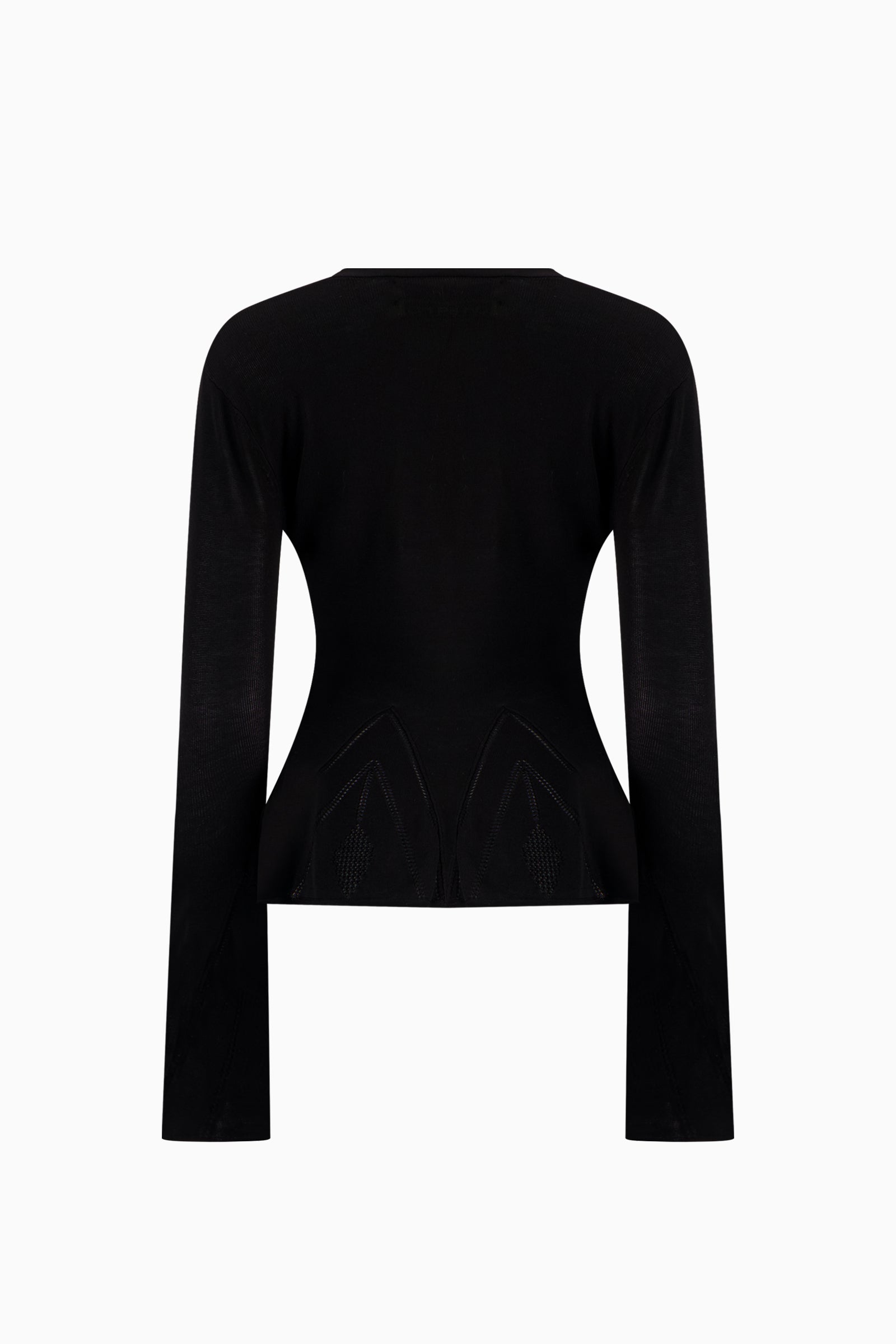 Knitted Pointelle Godet Cardigan