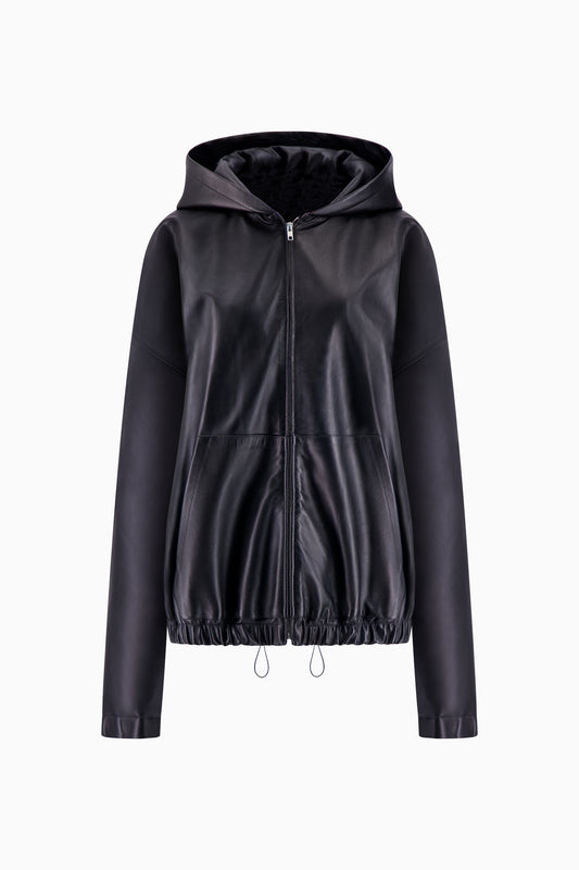 Leather Hoodie Jacket