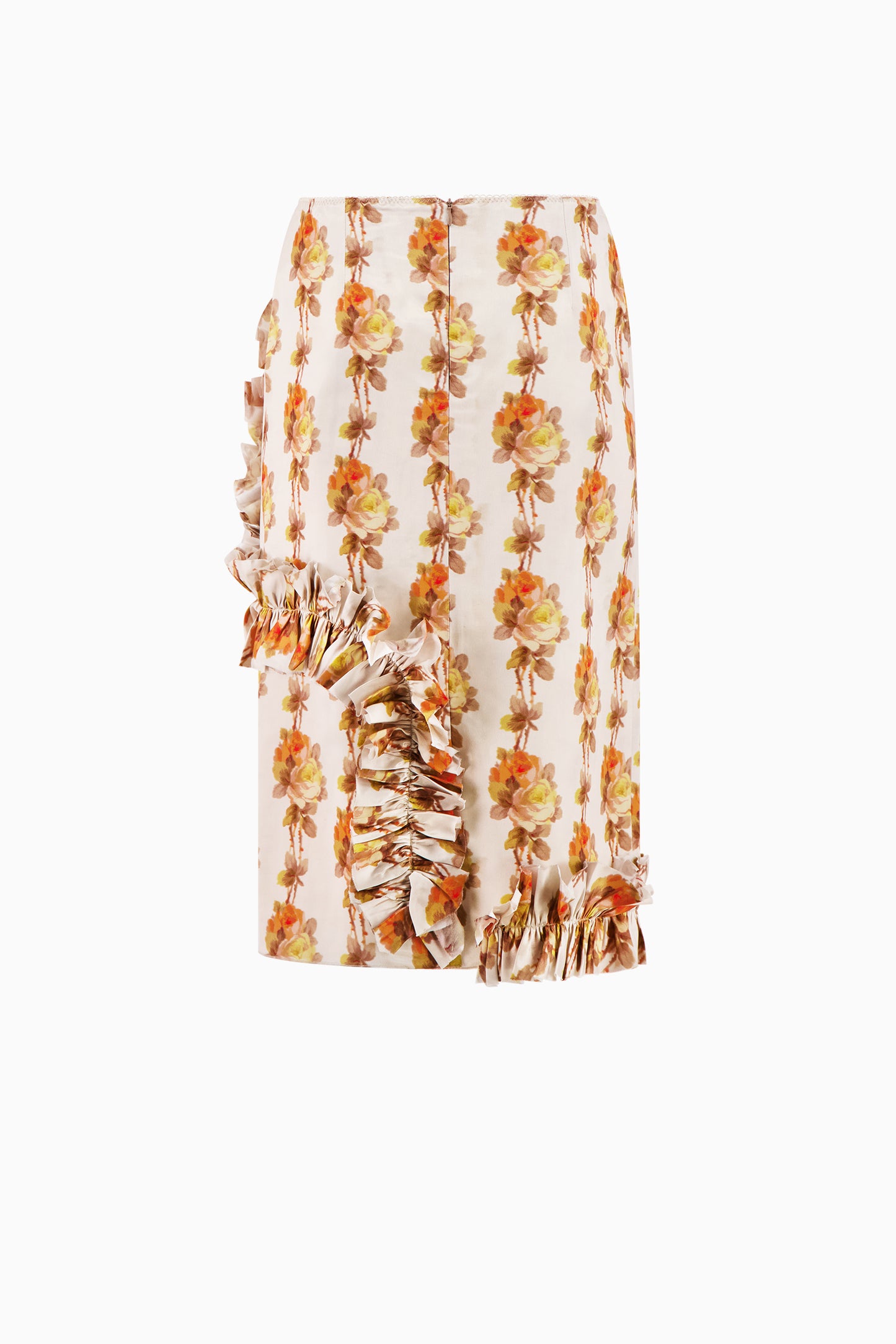 Long Slip Skirt with Ruffles