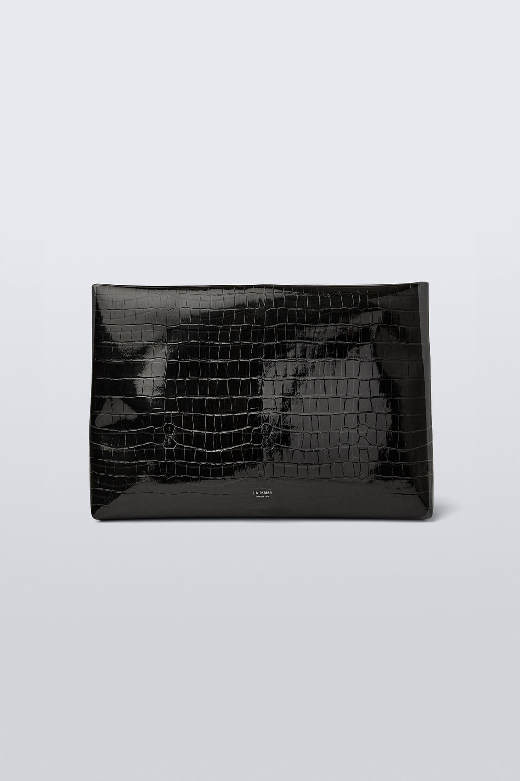 XL Pouch - Black Lacquer Croco