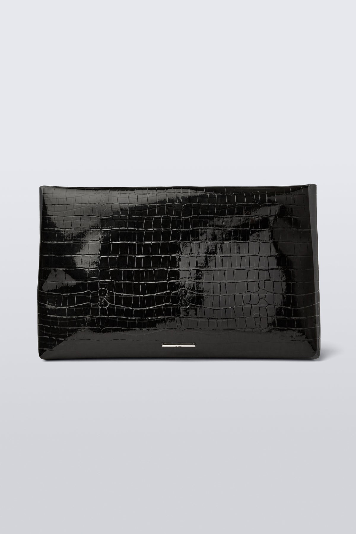 XXL Pouch - Black Lacquer Croco