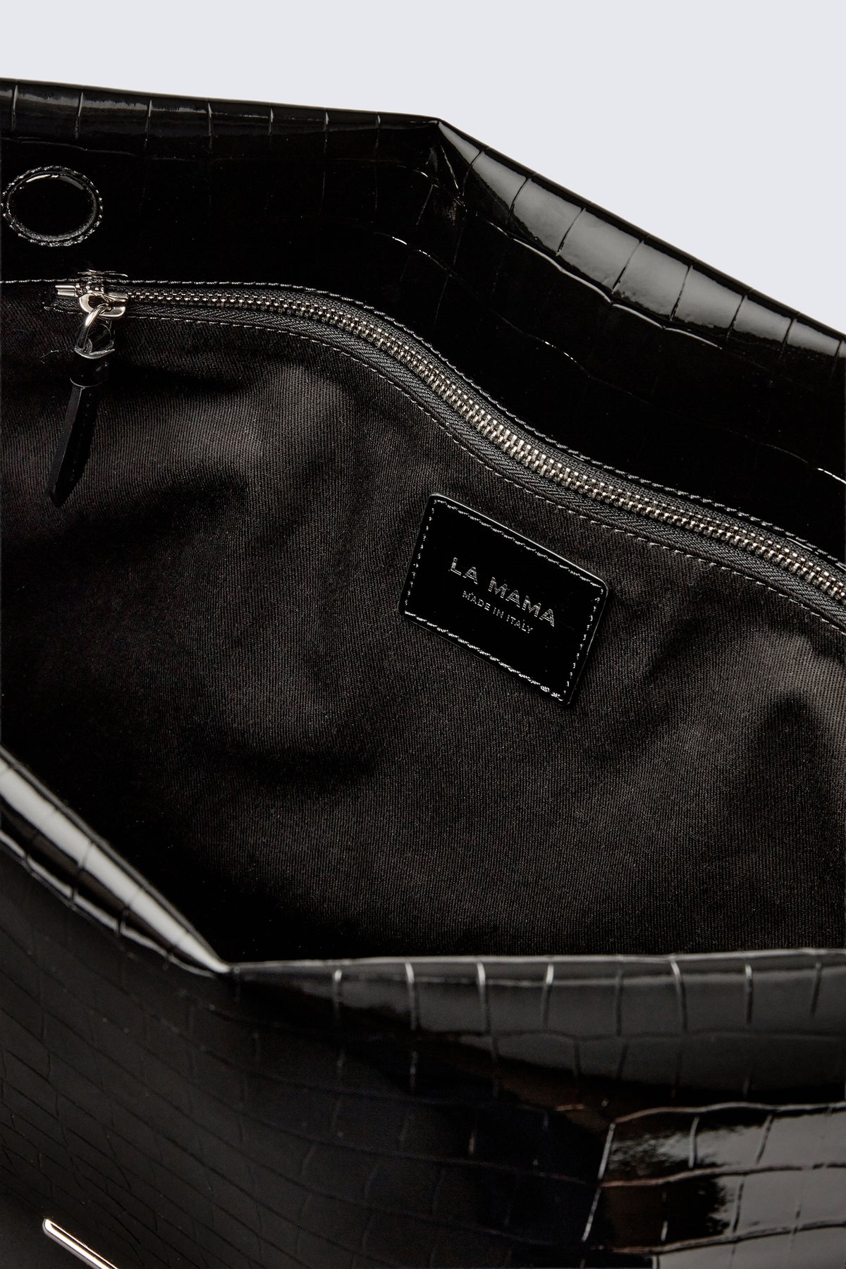 XXL Pouch - Black Lacquer Croco