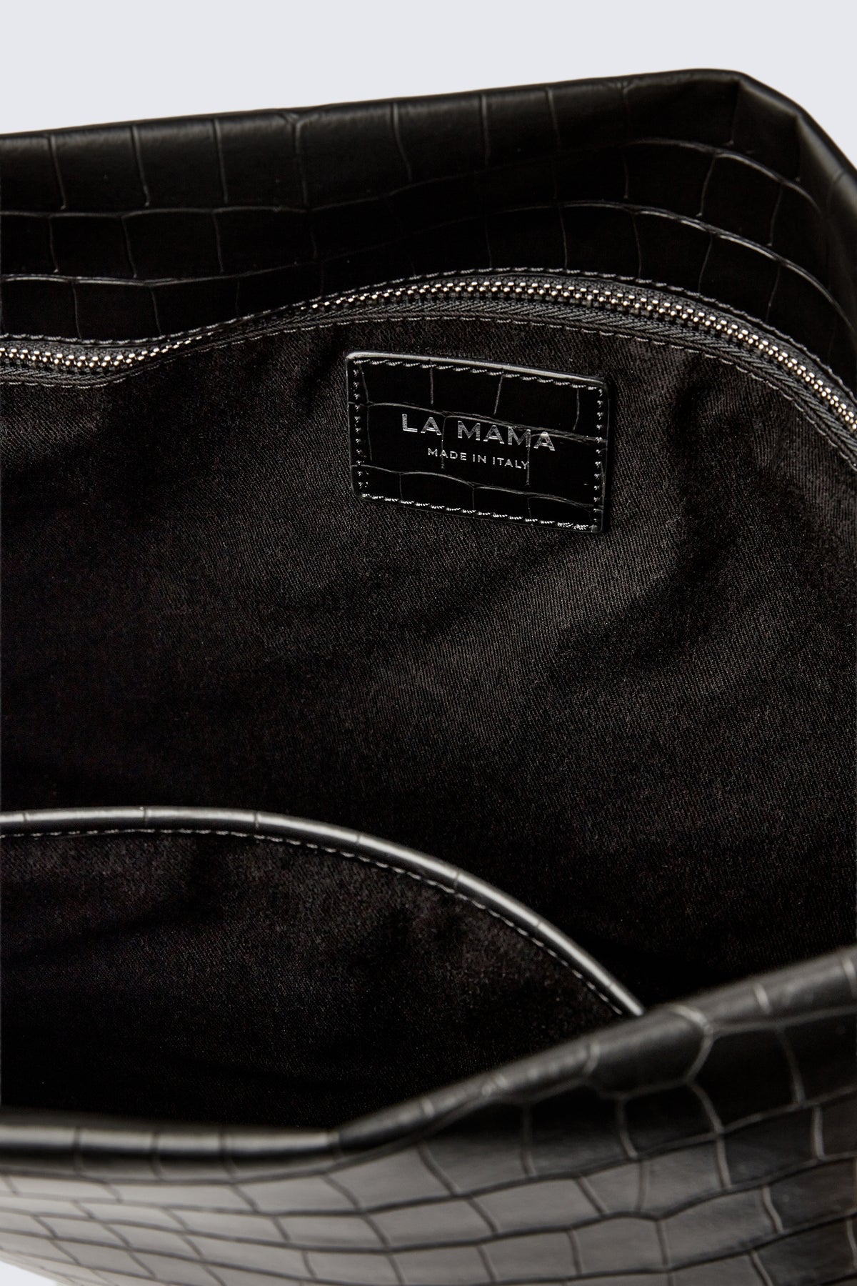 XL Pouch - Black Matte Croco