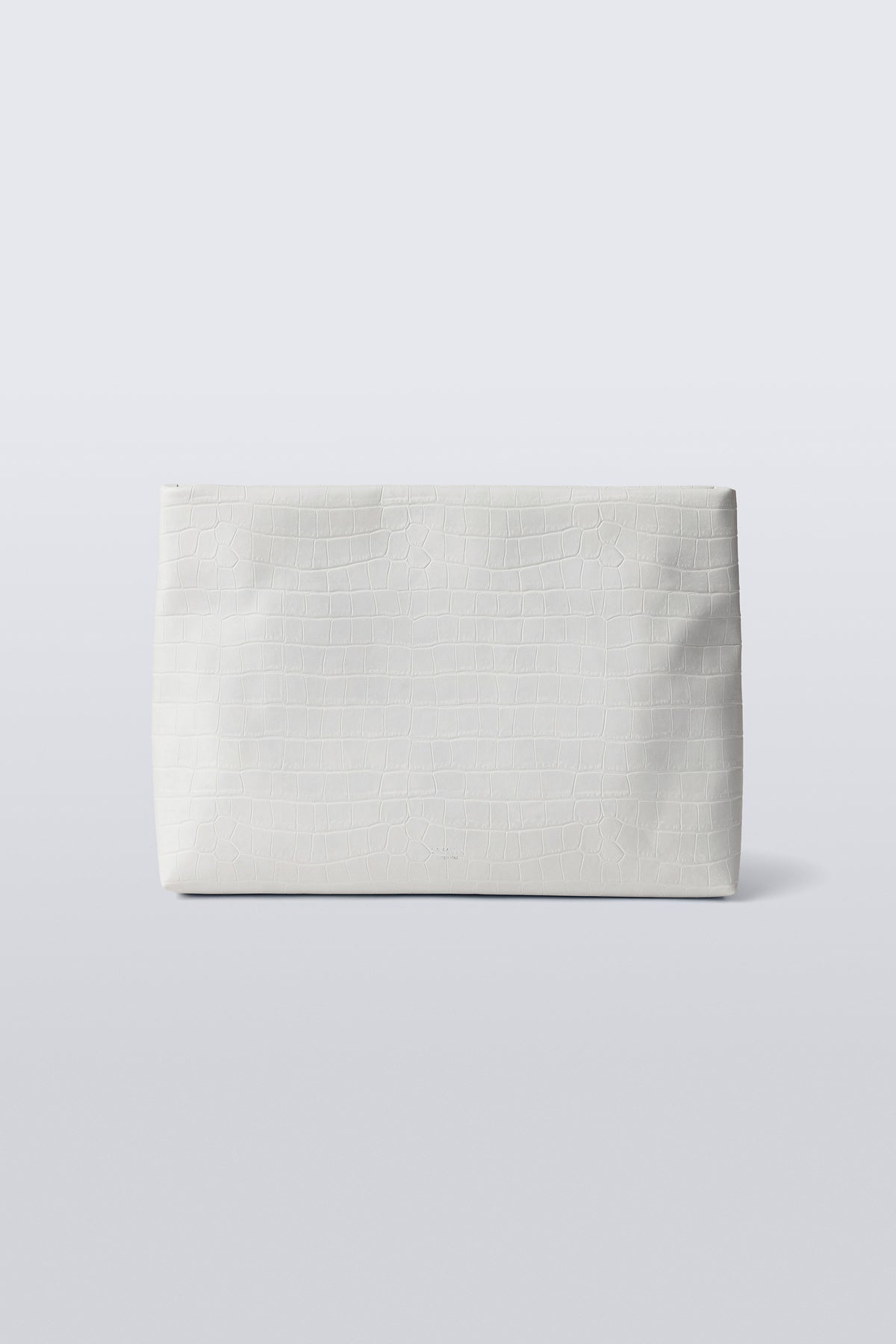 XL Pouch - White Matte Croco