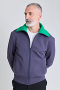 Reversible High-Neck Zip Jersey Jacket