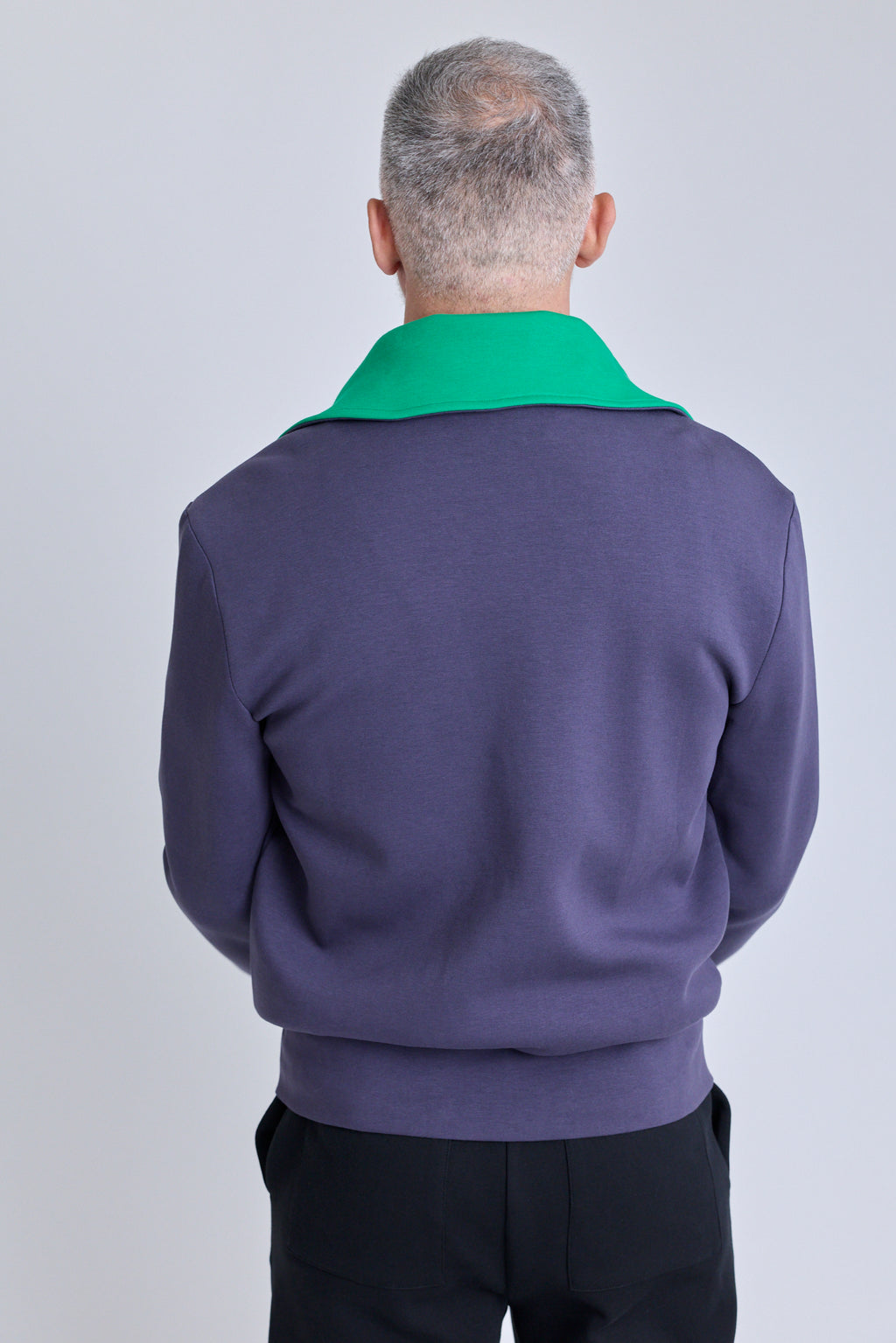 Reversible High-Neck Zip Jersey Jacket