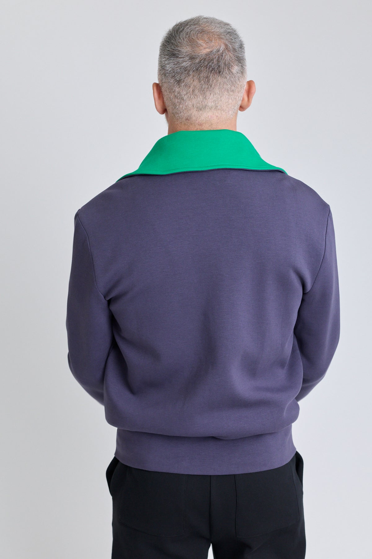 Reversible High-Neck Zip Jersey Jacket
