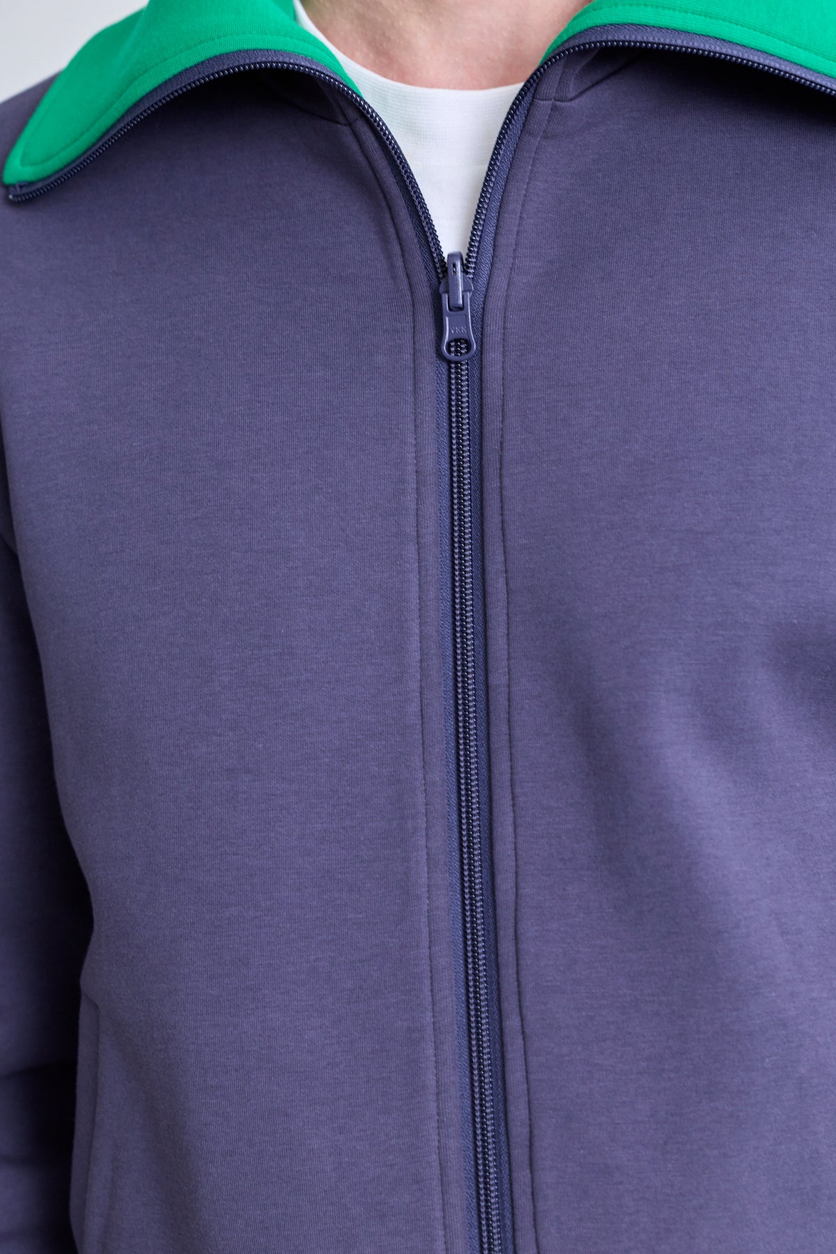 Reversible High-Neck Zip Jersey Jacket