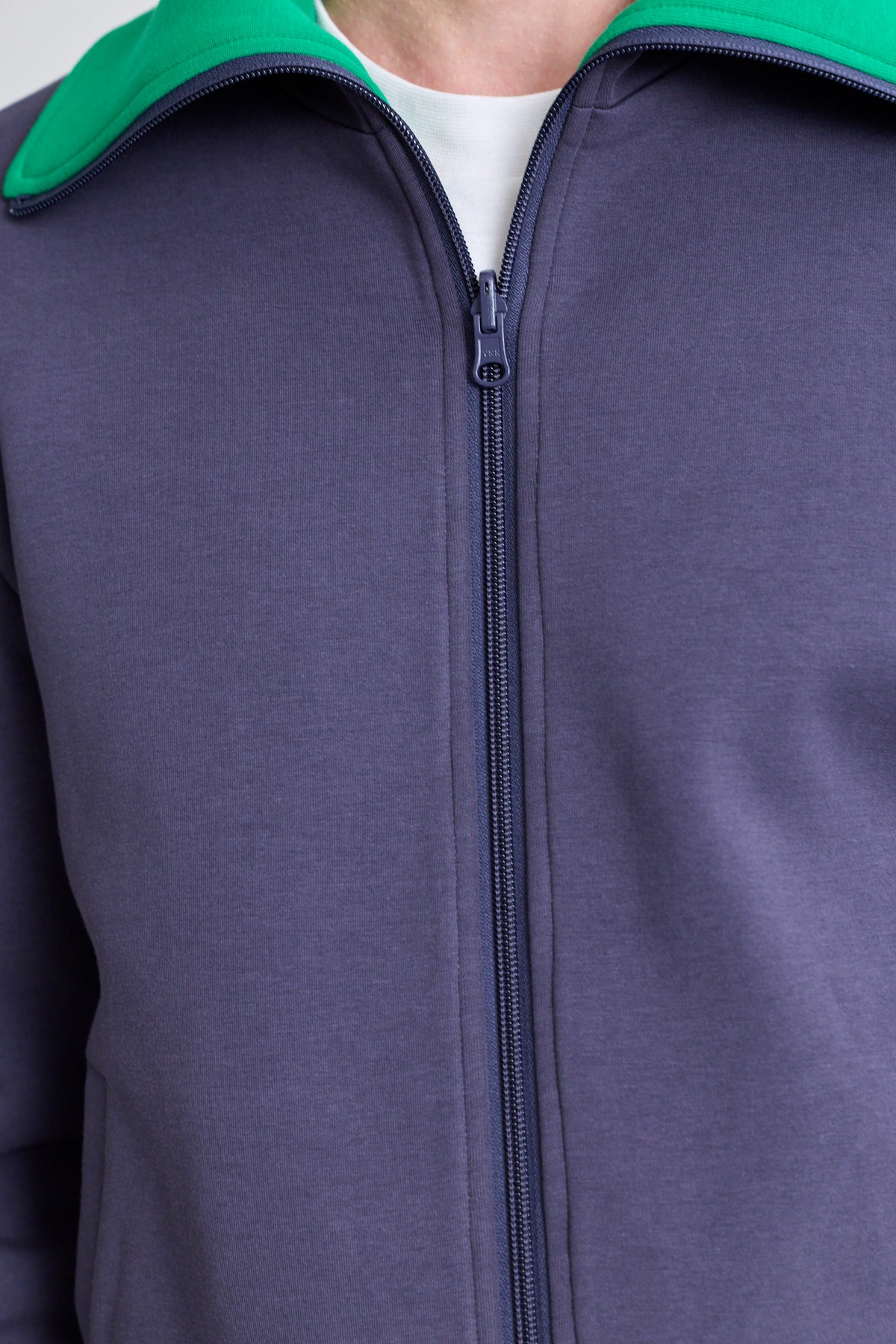 Reversible High-Neck Zip Jersey Jacket