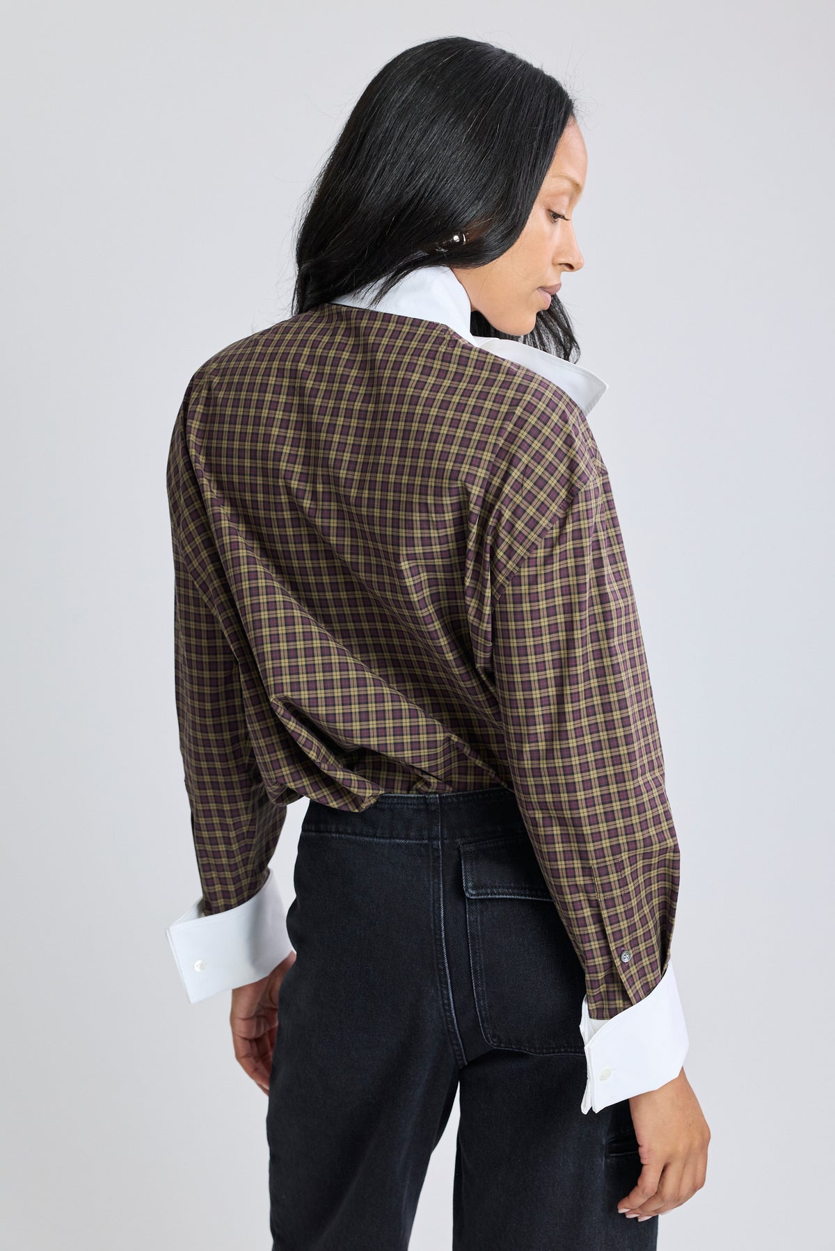 Check Poplin Shirt w/ Neck-Tie
