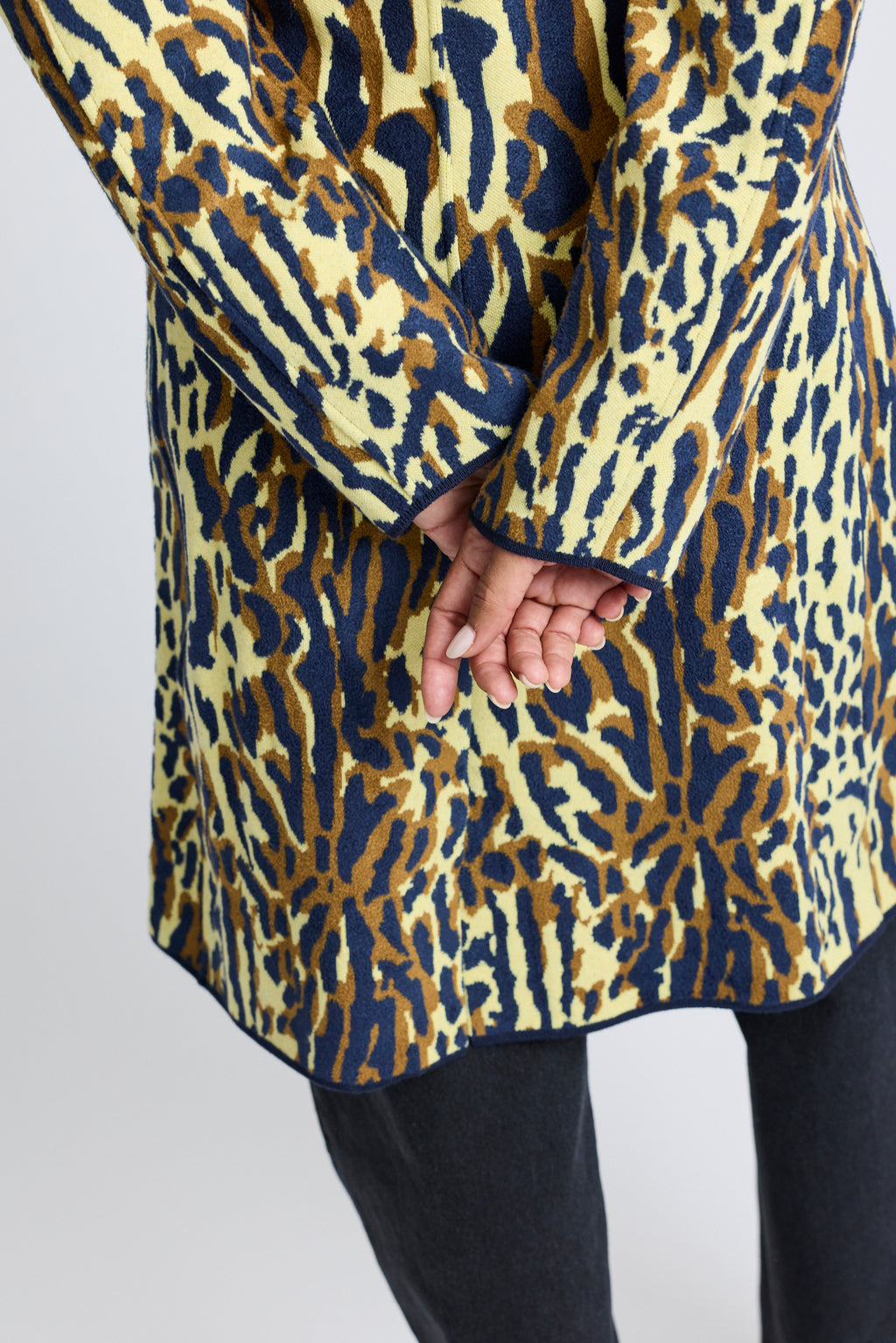 Leopard Jacquard Virgin Wool Coat