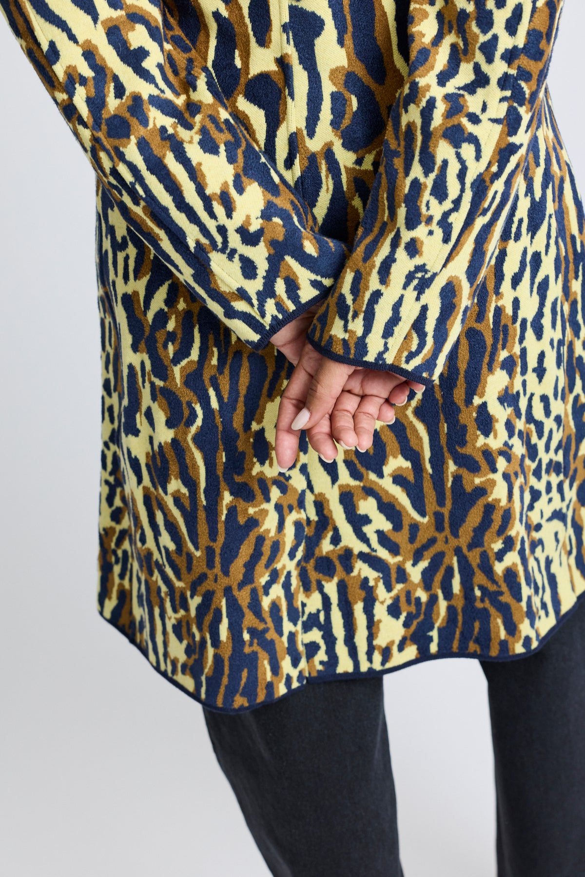Leopard Jacquard Virgin Wool Coat