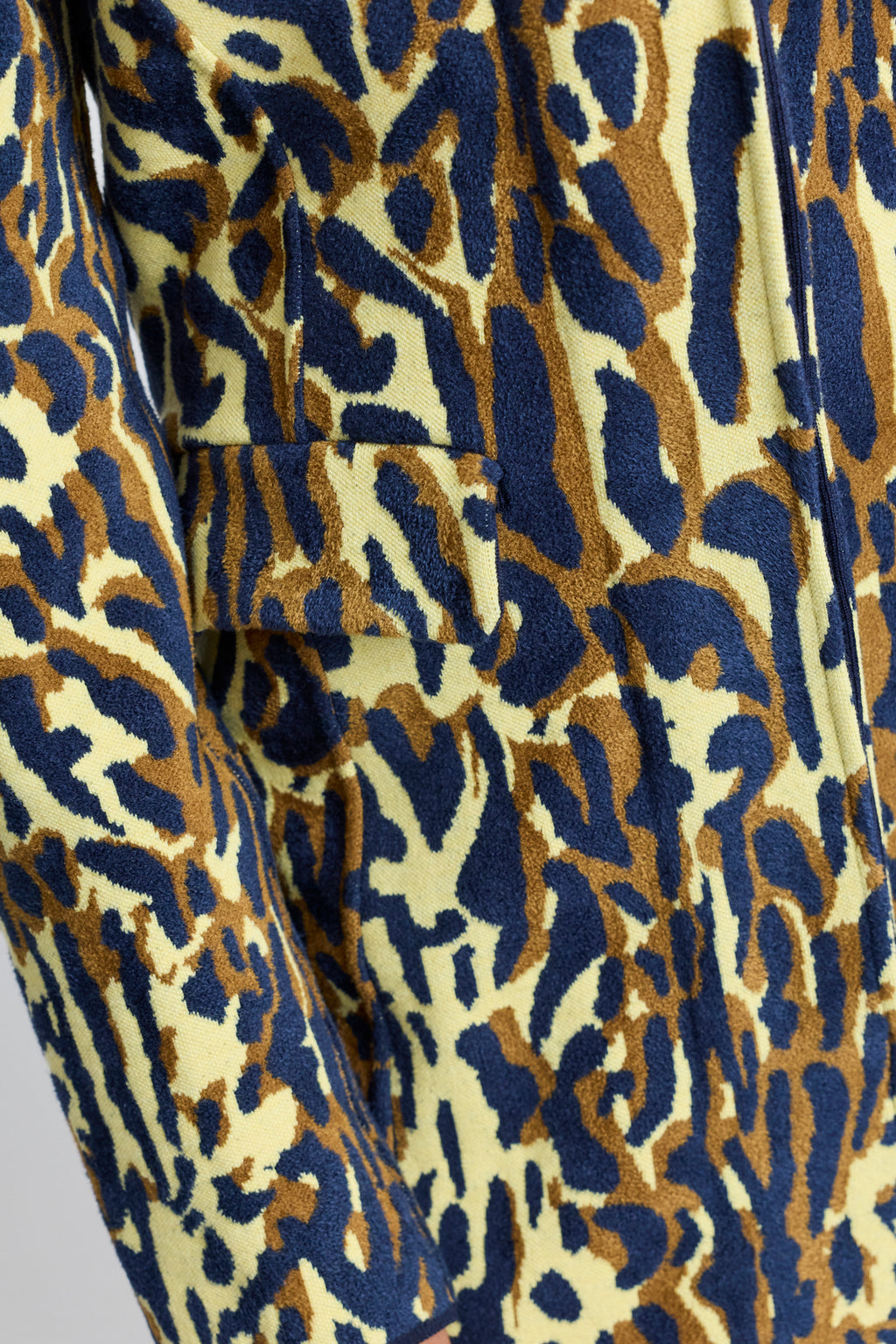 Leopard Jacquard Virgin Wool Coat