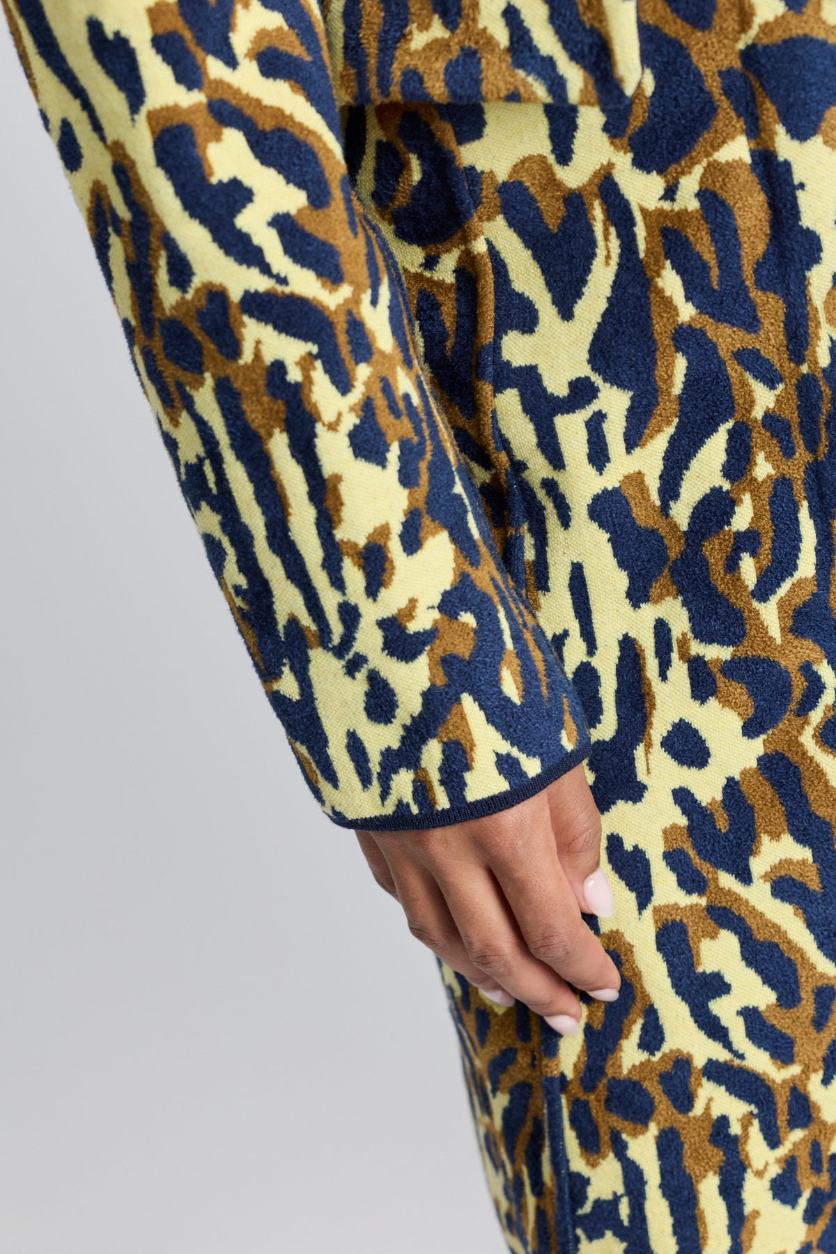 Leopard Jacquard Virgin Wool Coat