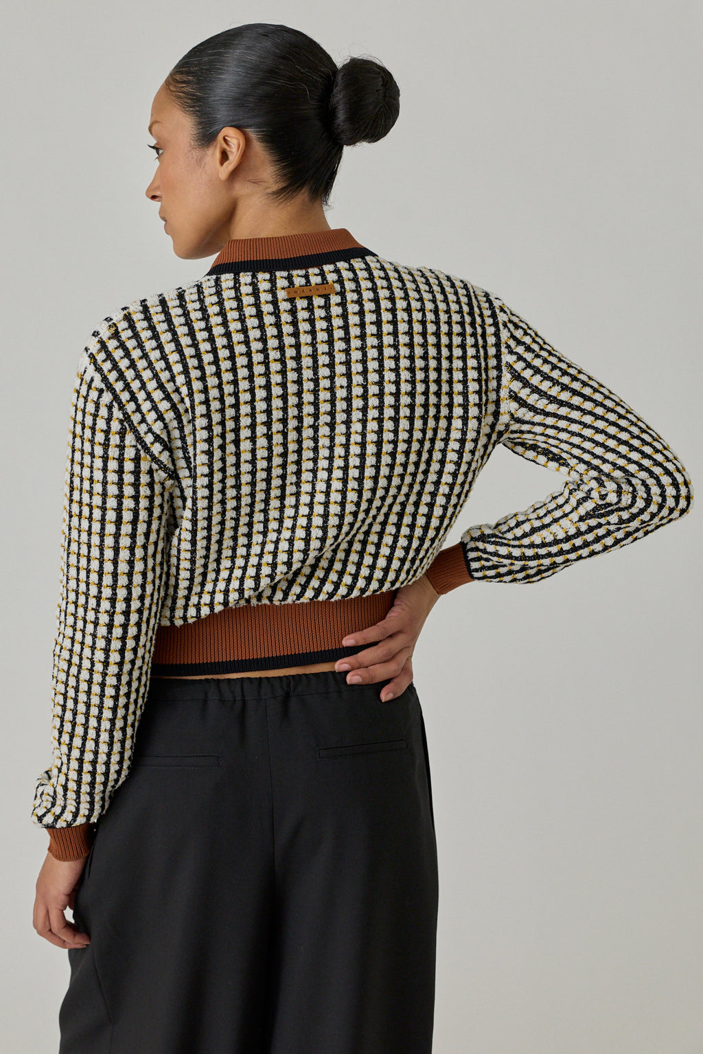 Cardigan with Polo Neck