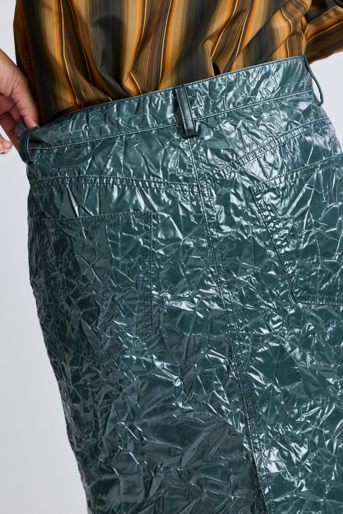 Coated Crinkle Skirt