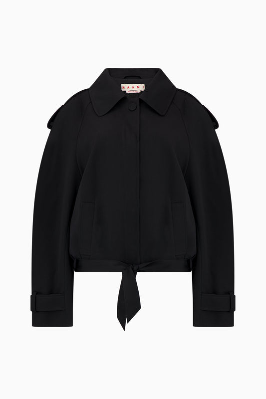 Wool Bomber Jacket - Black