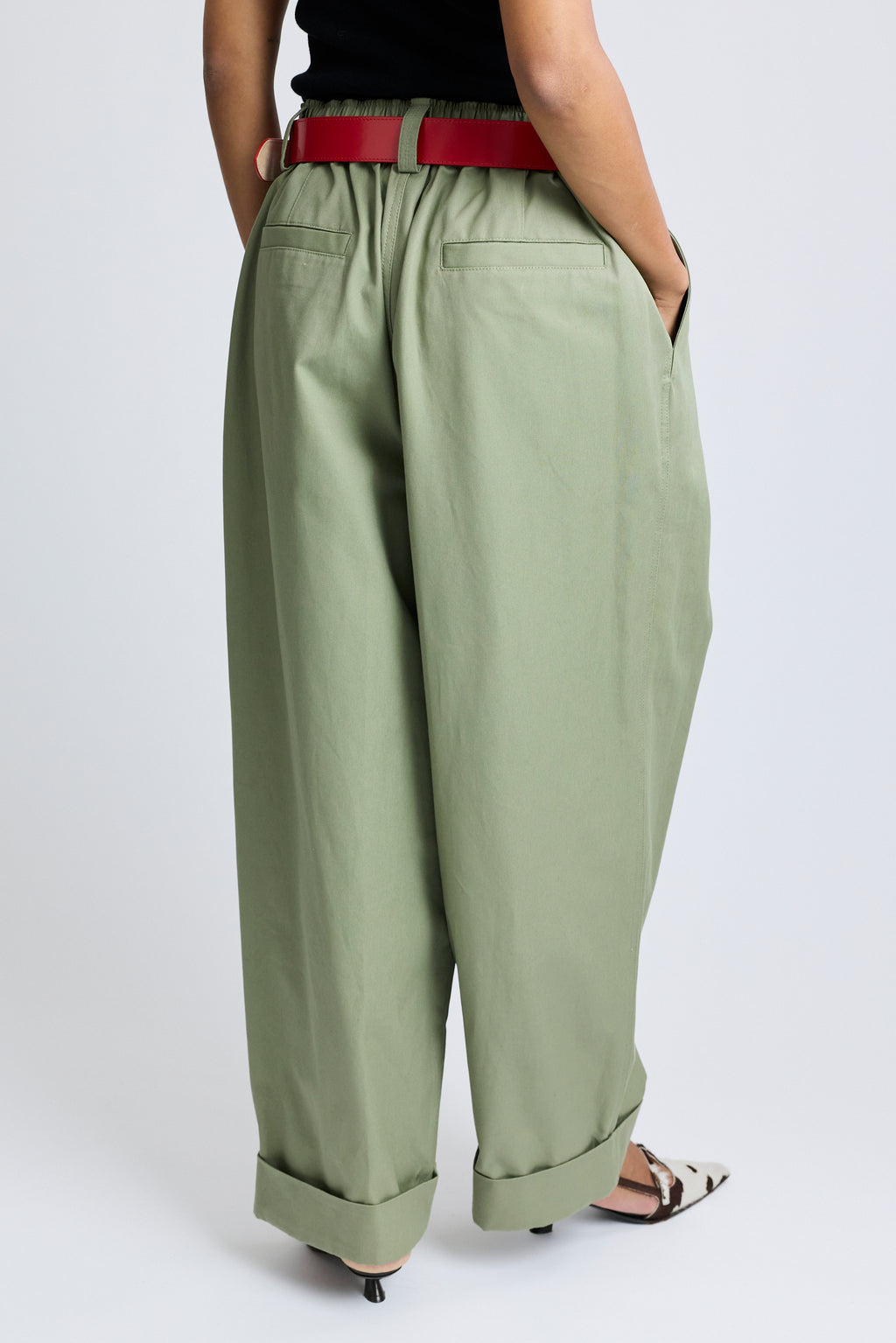 Pleated Canvas Trousers