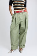 Pleated Canvas Trousers