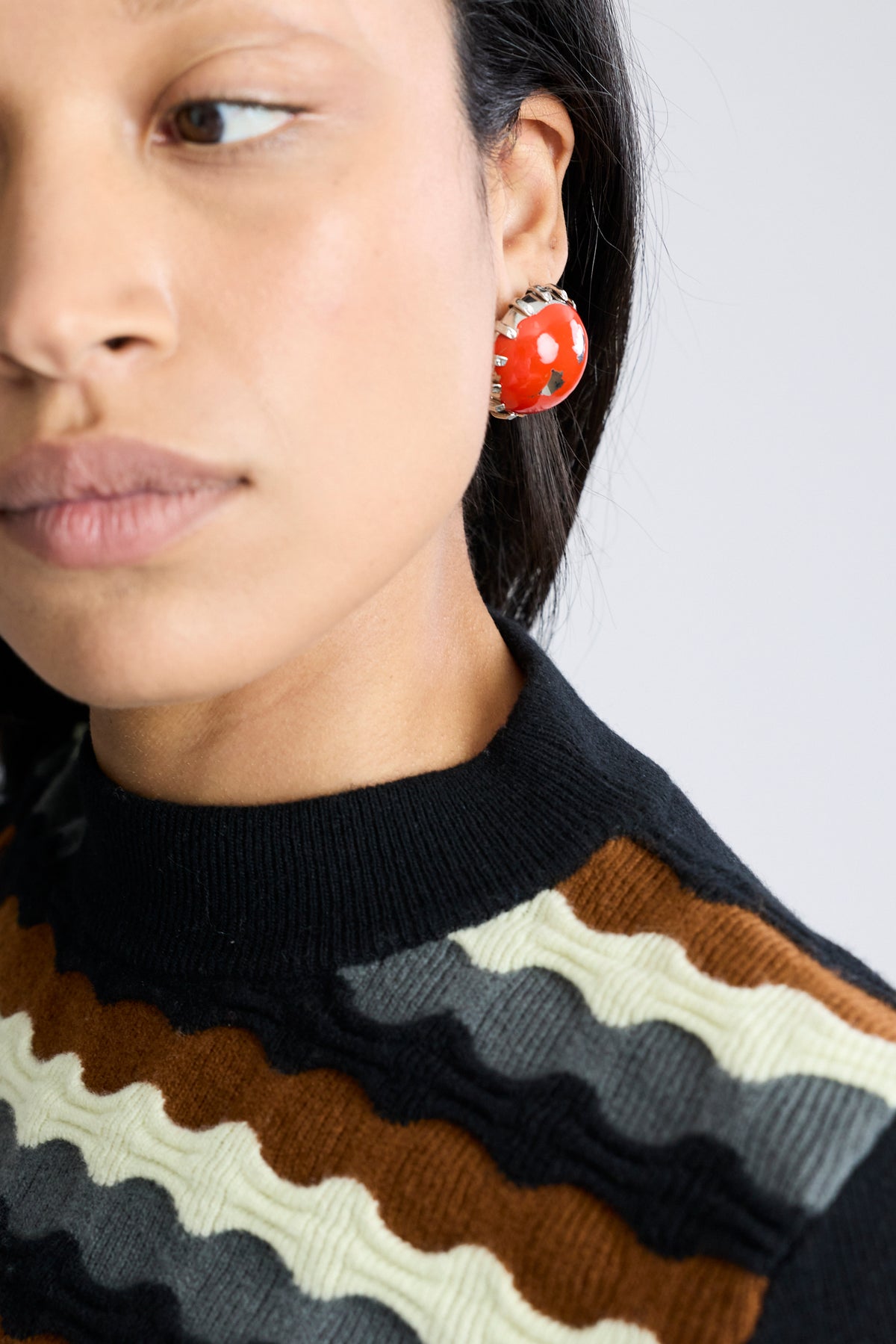 Dome Earrings - Red