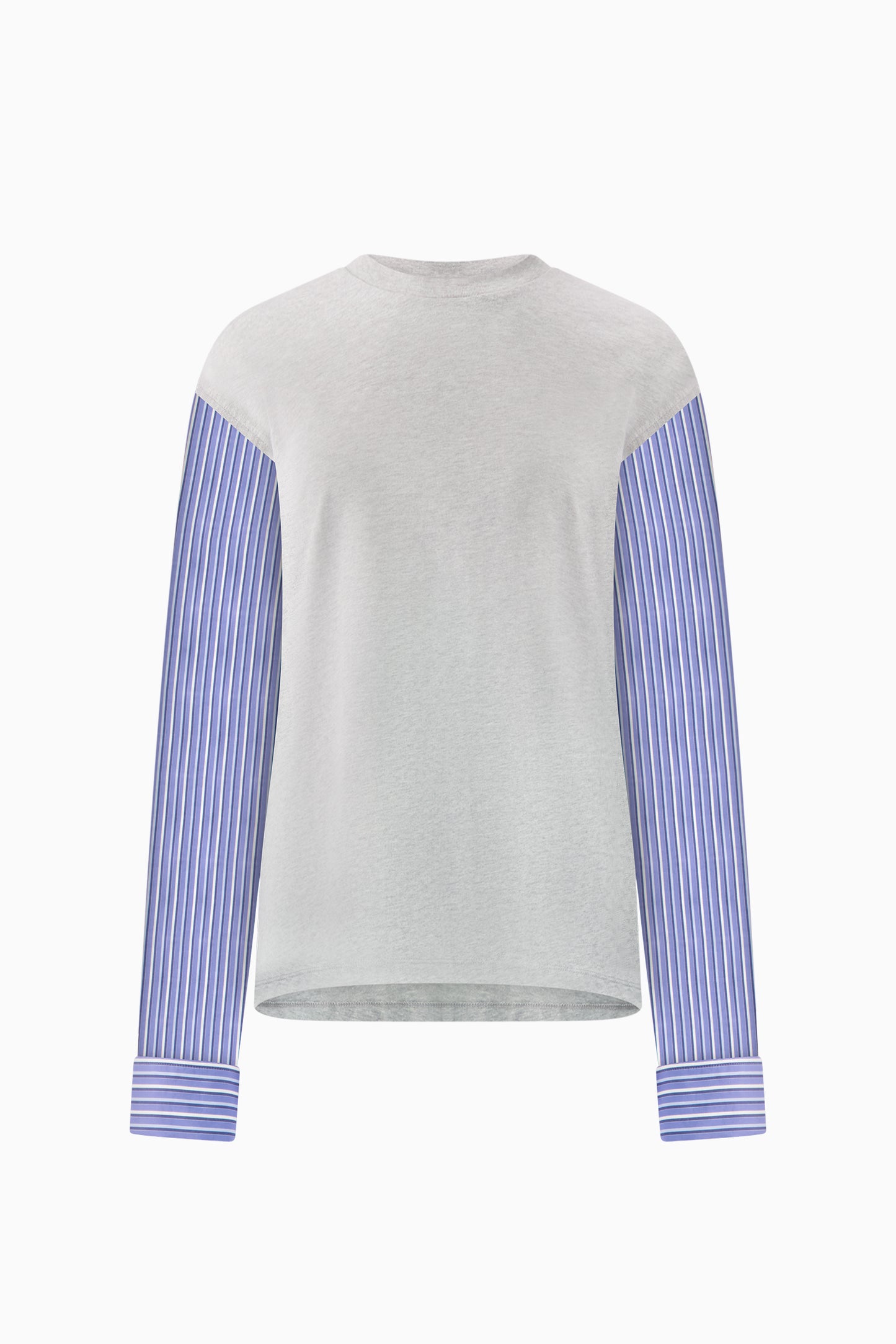 T-Shirt with Shirting Sleeves - Grey