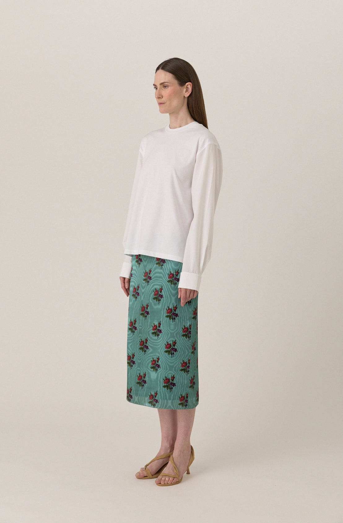 T-Shirt with Shirting Sleeves - White