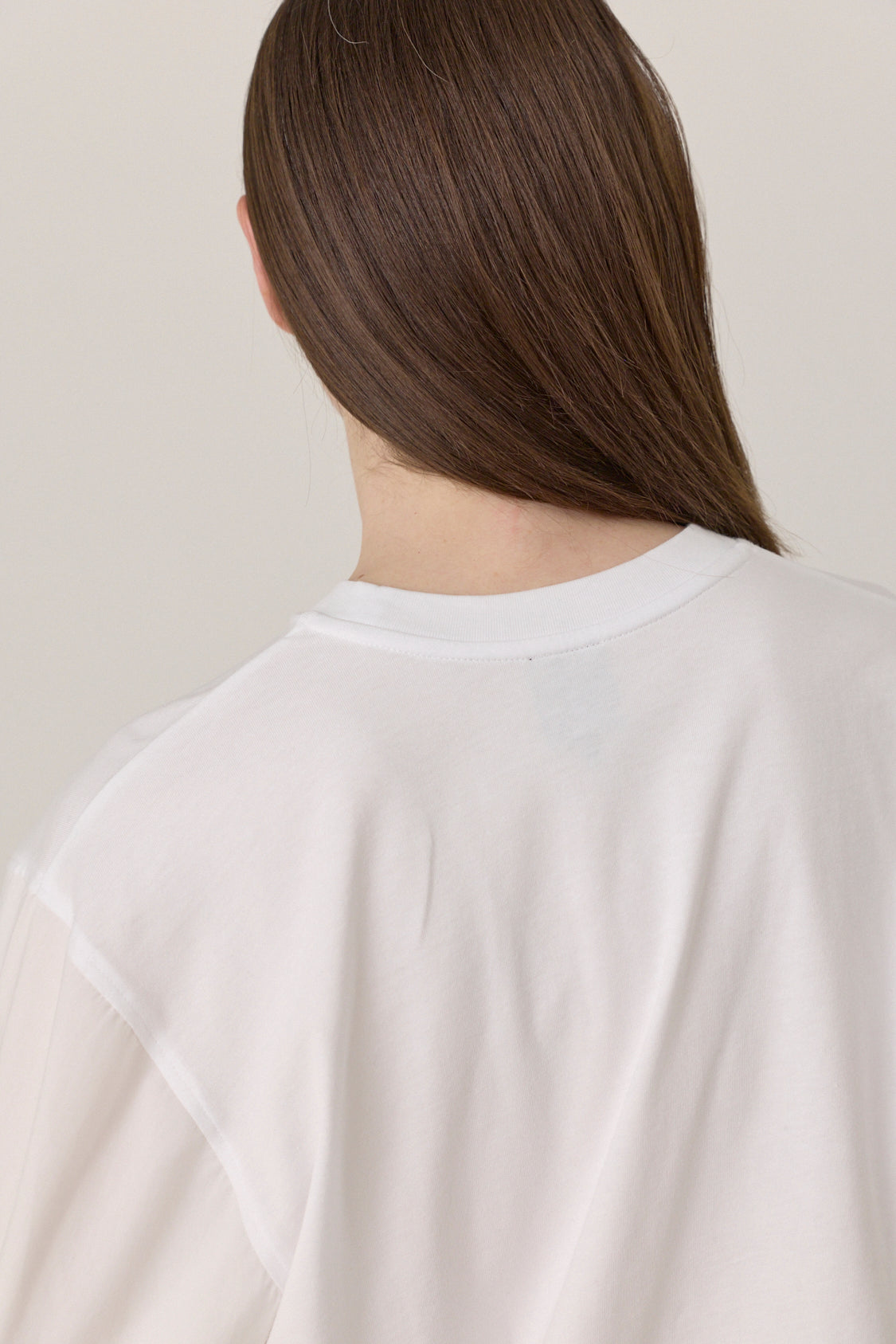 T-Shirt with Shirting Sleeves - White