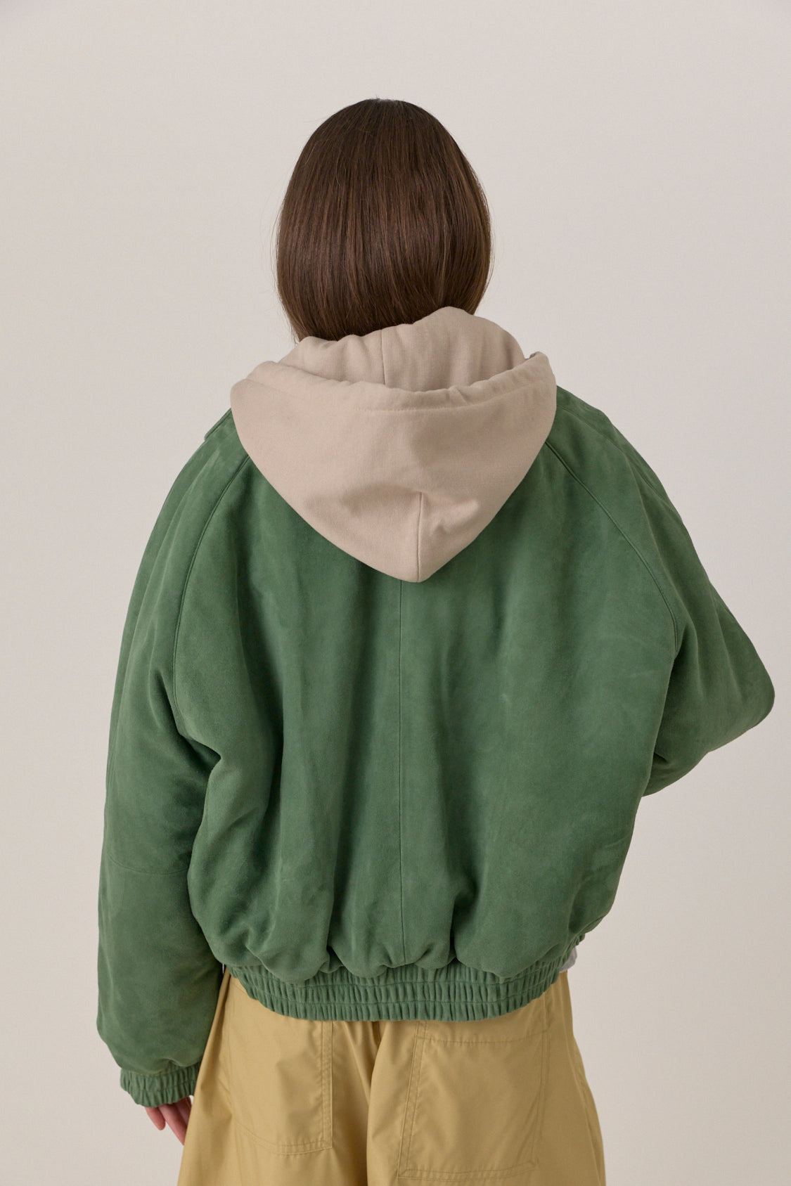 Bomber with Detachable Hood - Green