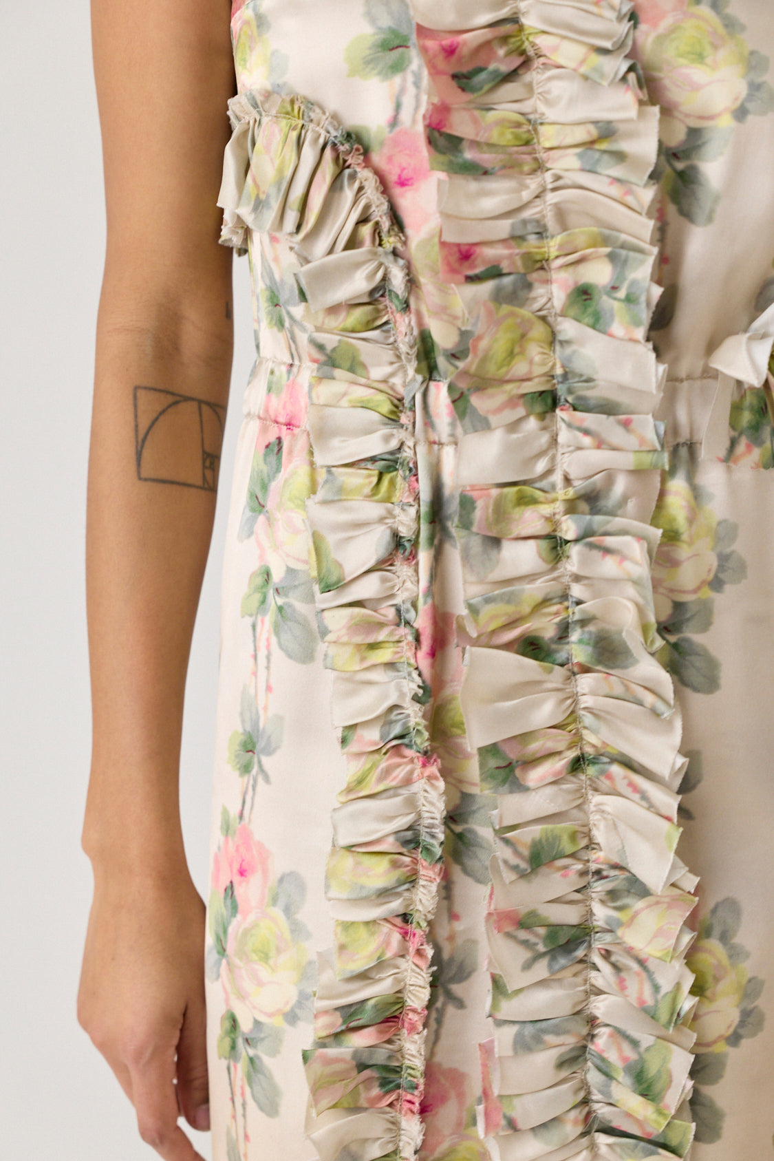 Long Shift Dress with Elastic Waist and Ruffles