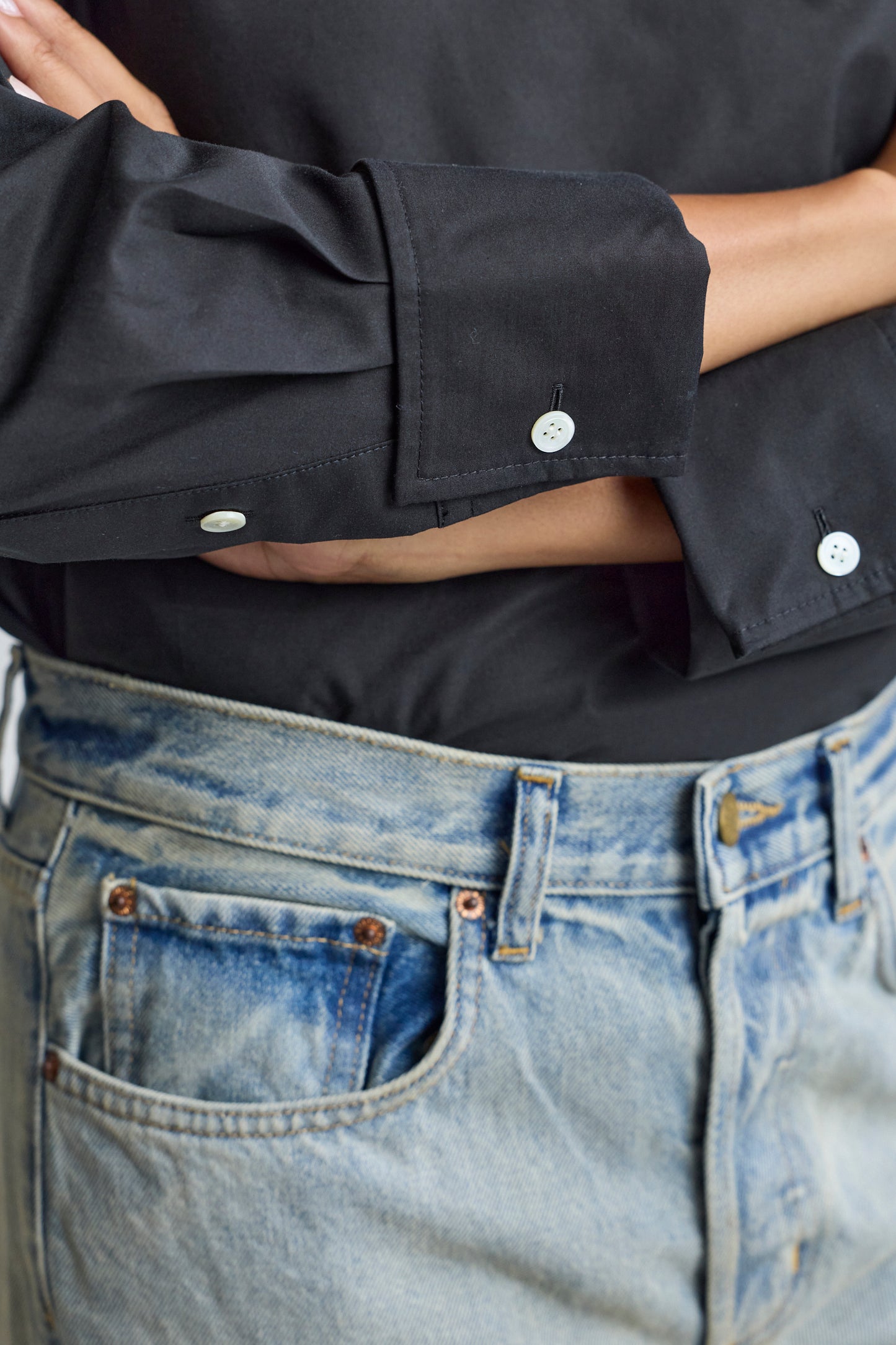 Contrast Bib Poplin Shirt