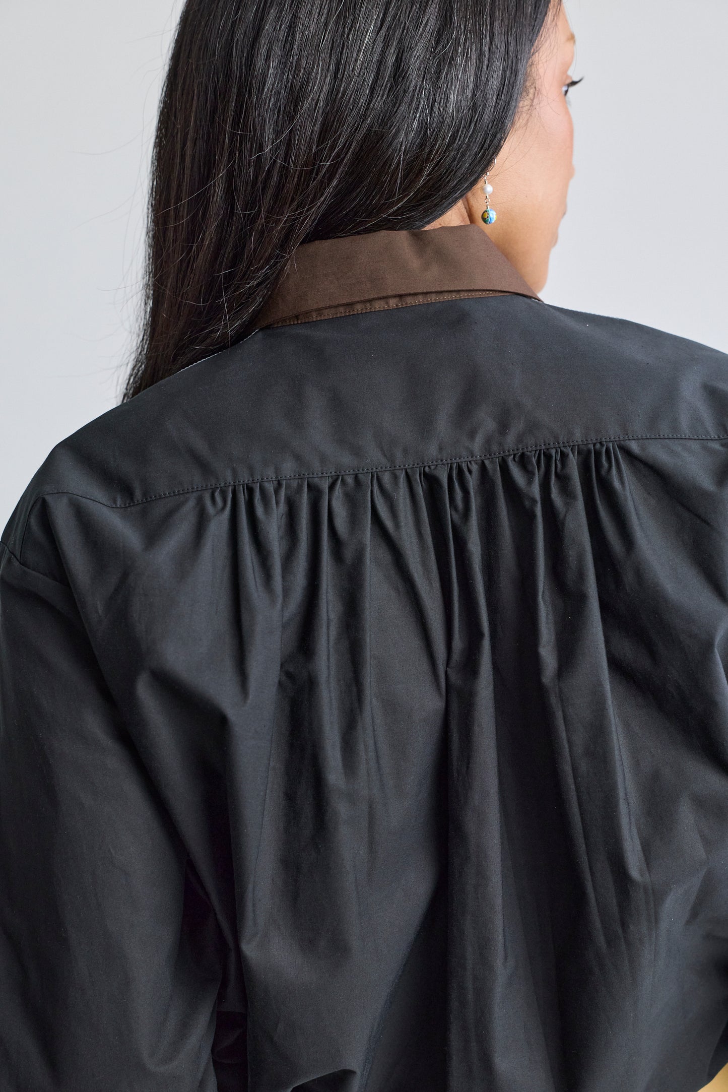 Contrast Bib Poplin Shirt