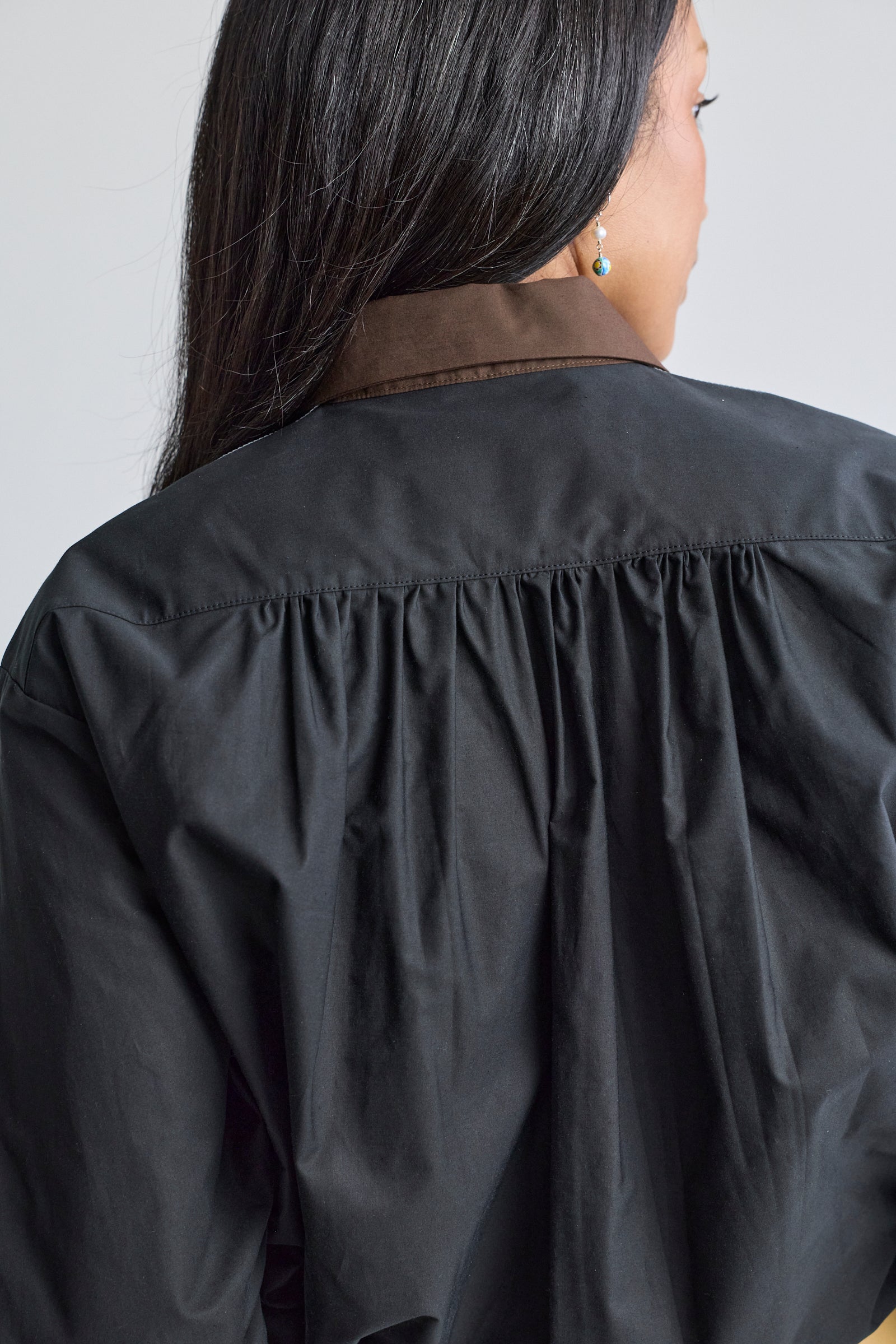 Contrast Bib Poplin Shirt