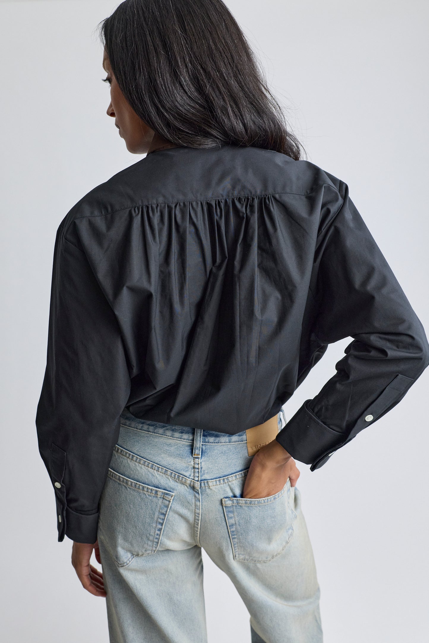 Contrast Bib Poplin Shirt
