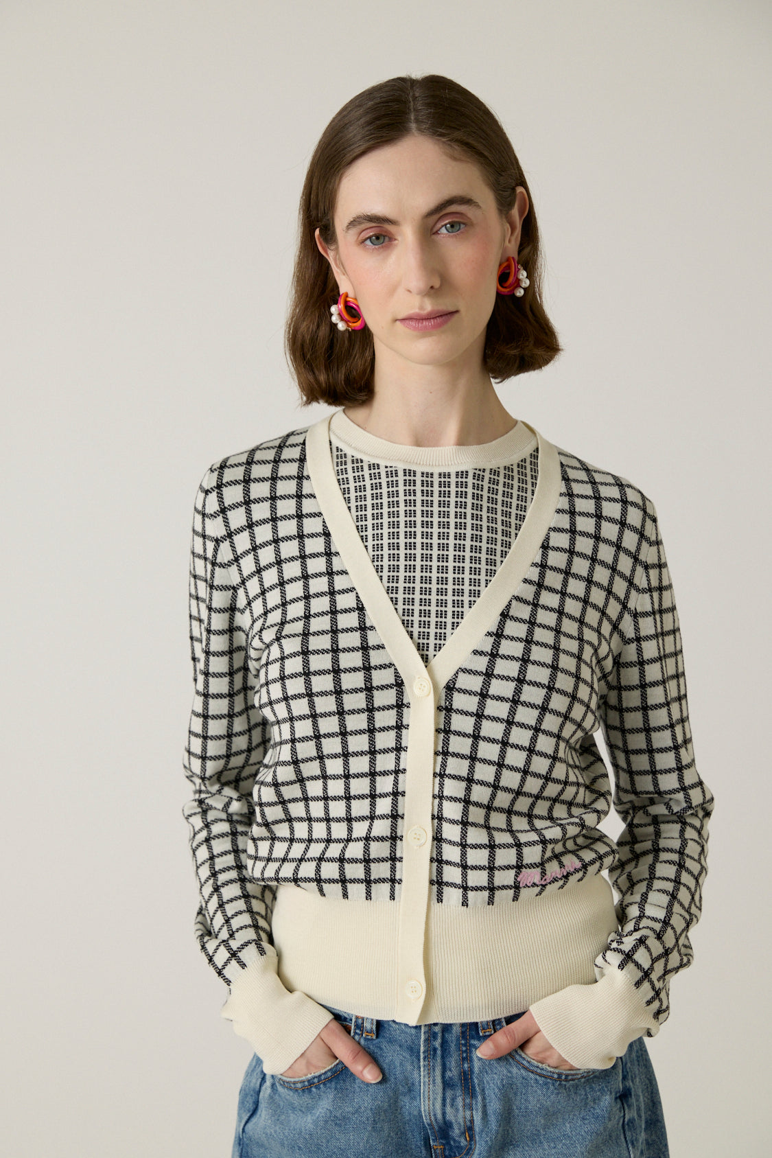 Grid Cardigan