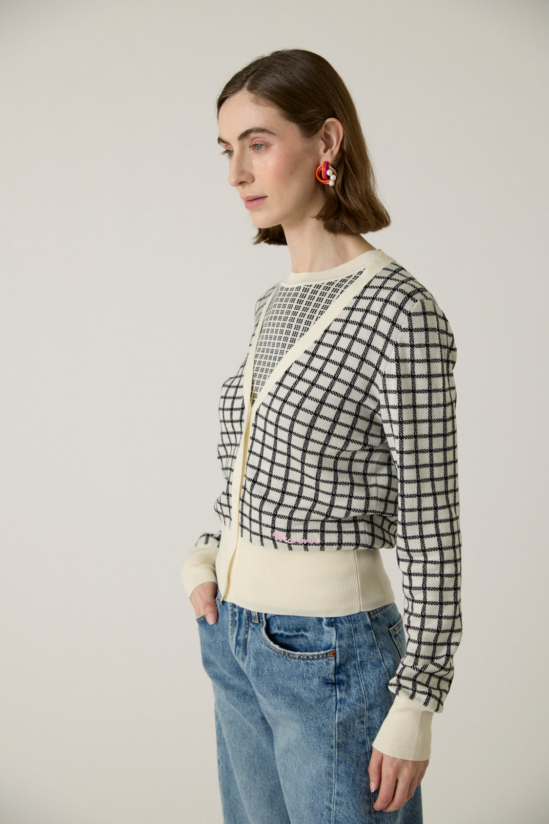 Grid Cardigan