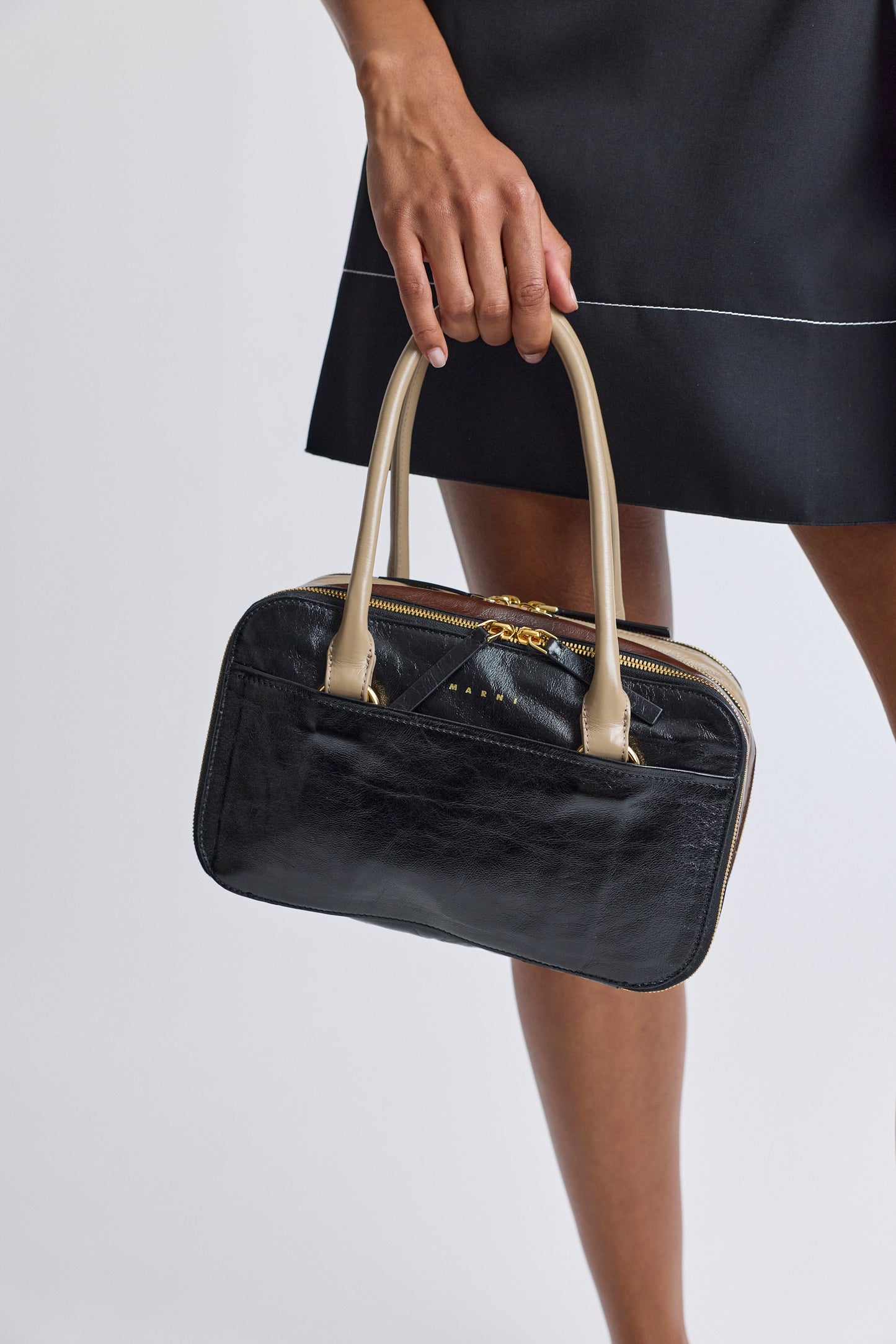 Boxyne Bag - Black/Brown/Taupe