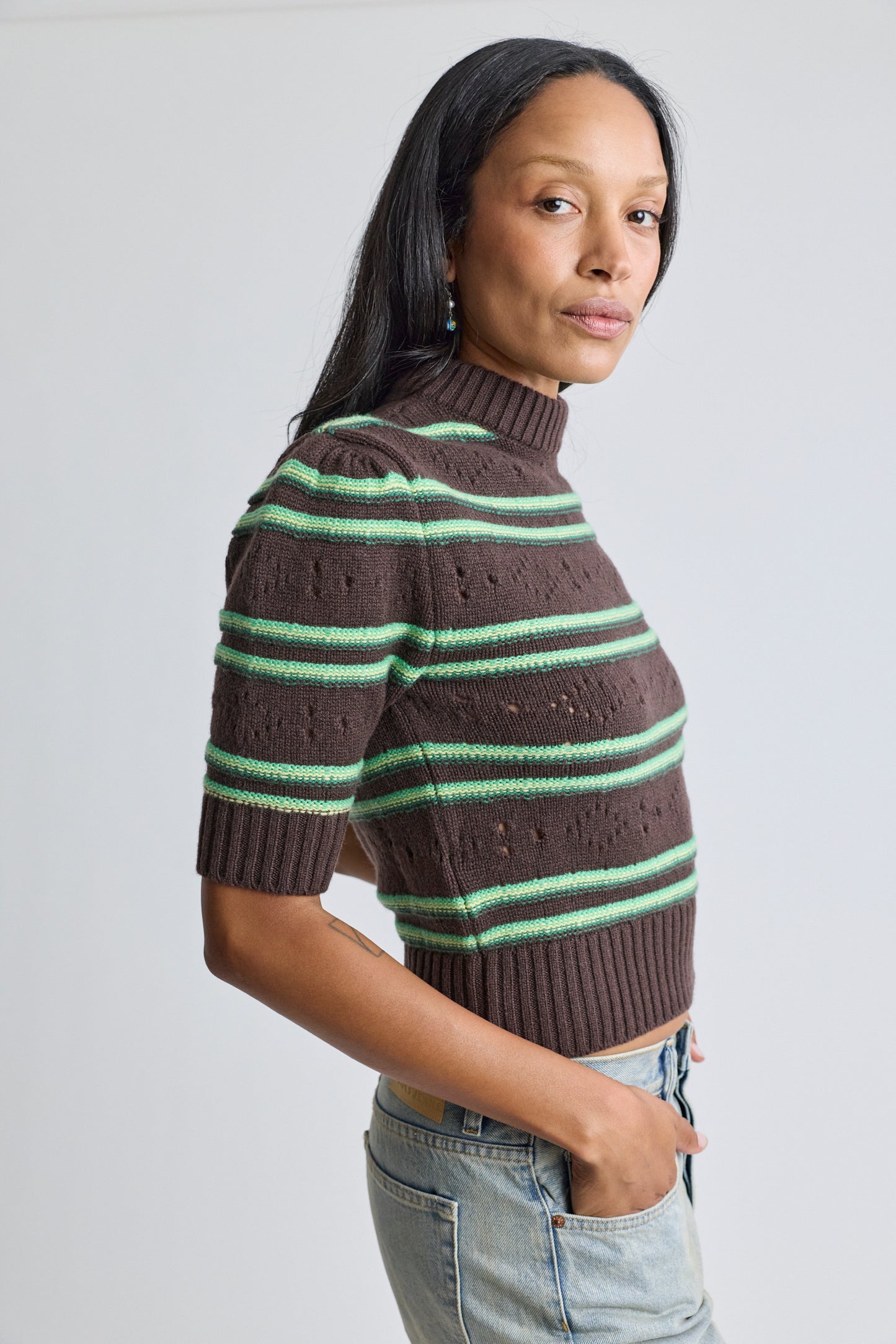 Cashmere 3D Stripe Sweater