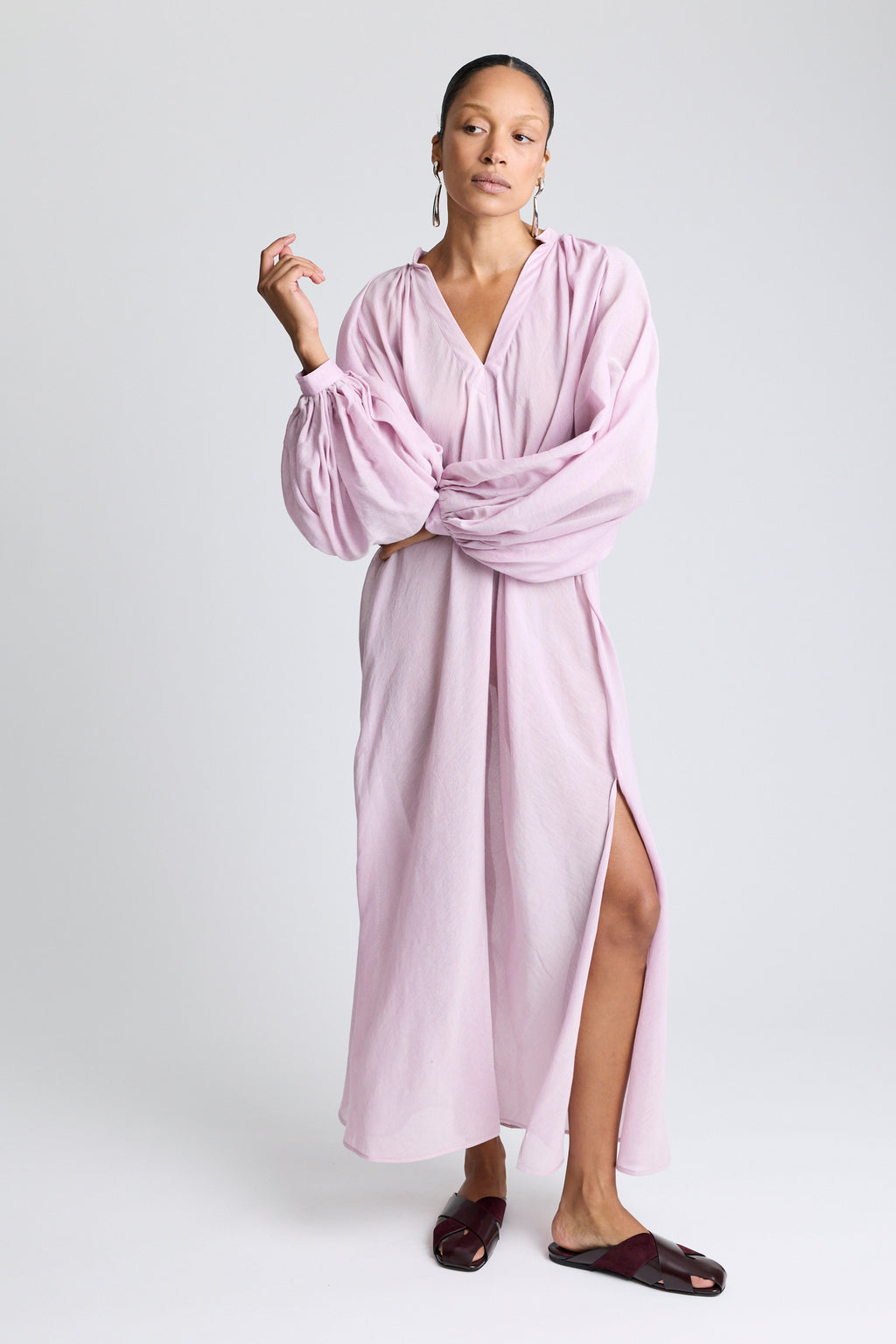 The V-Neck Touareg Dress - Lavender