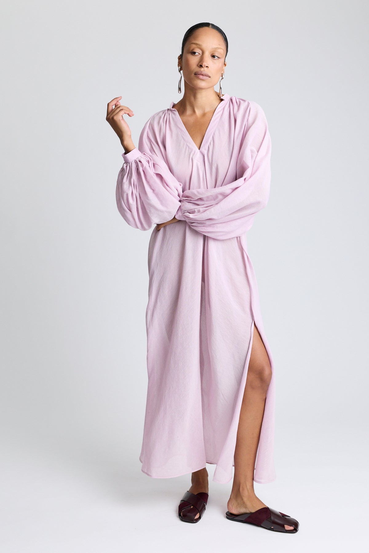The V-Neck Touareg Dress - Lavender