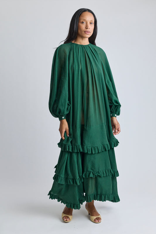 The Tiered Touareg Dress - Pine