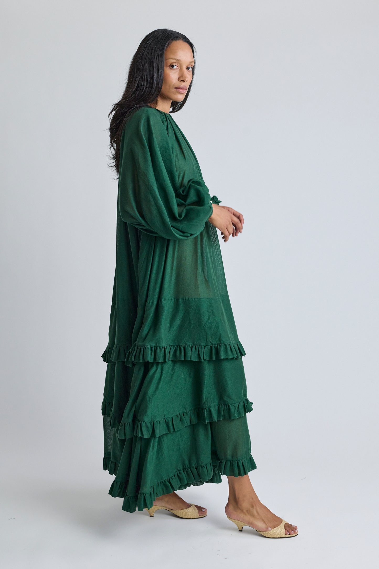The Tiered Touareg Dress - Pine