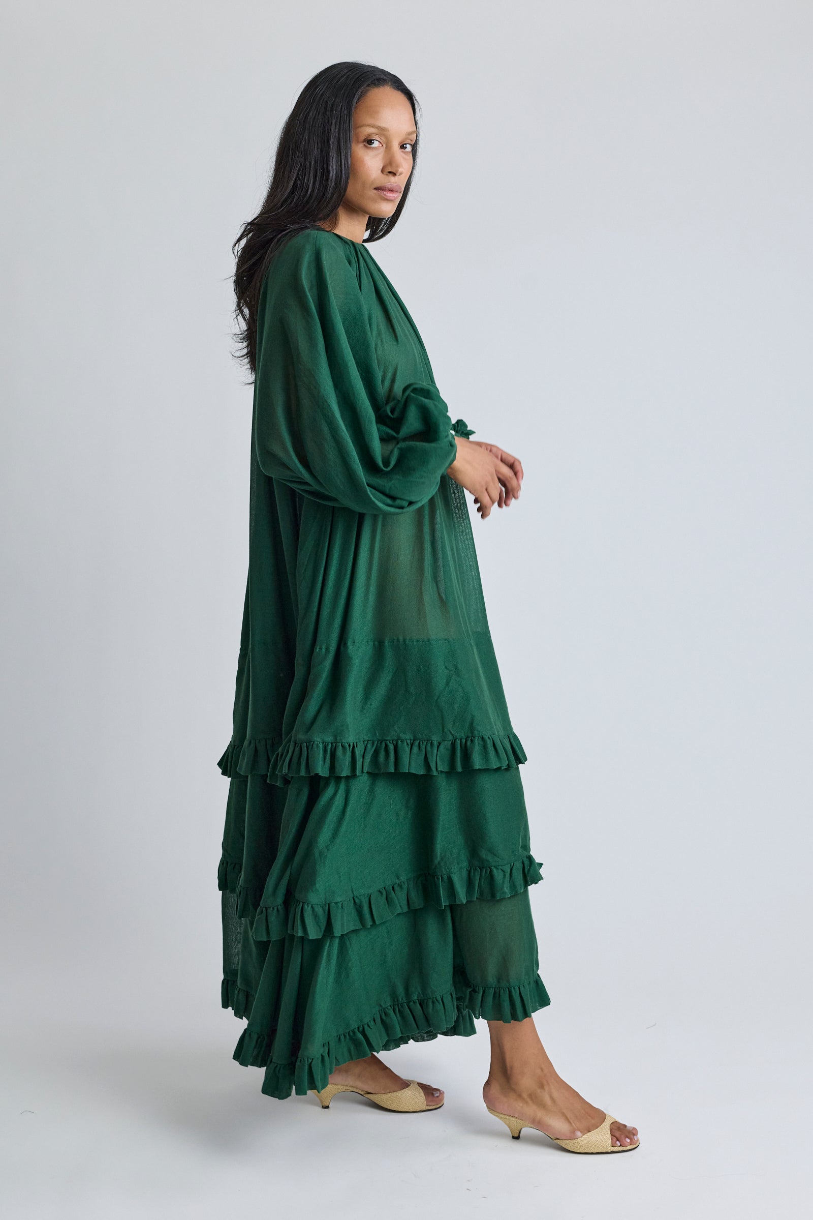The Tiered Touareg Dress - Pine
