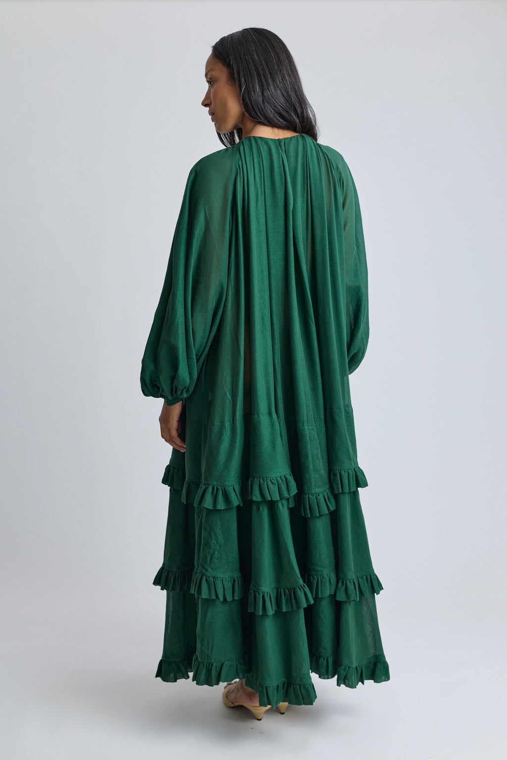 The Tiered Touareg Dress - Pine