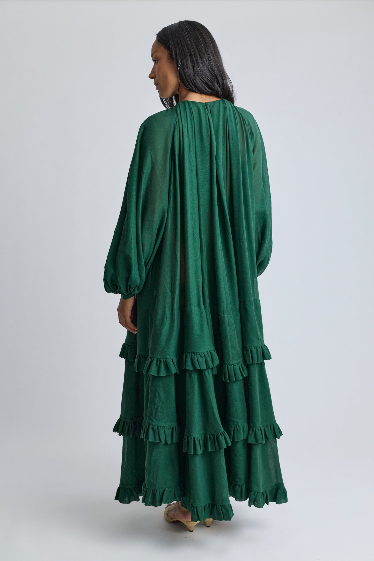 The Tiered Touareg Dress - Pine