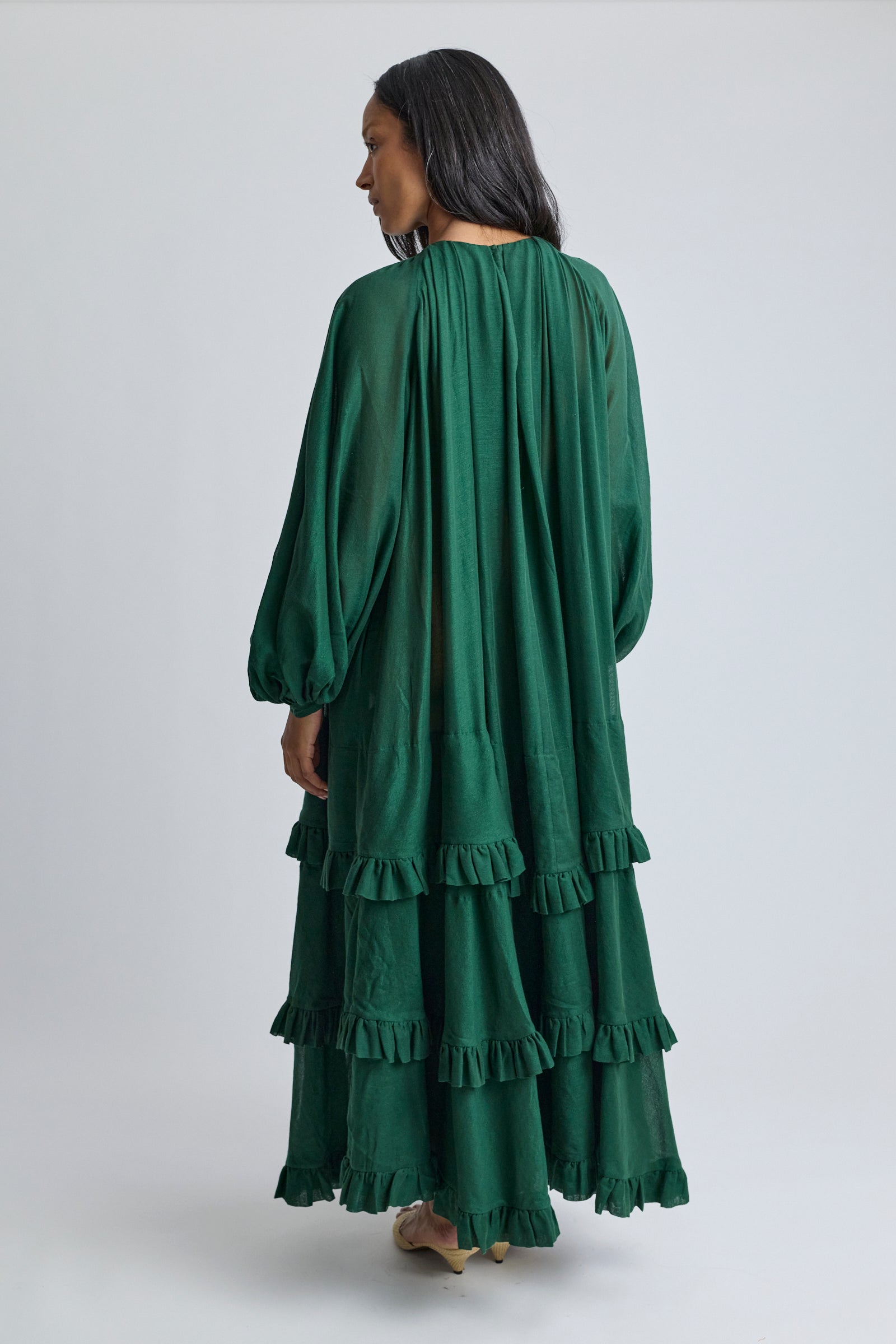 The Tiered Touareg Dress - Pine