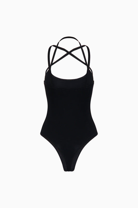 Double Strap Bodysuit - Black