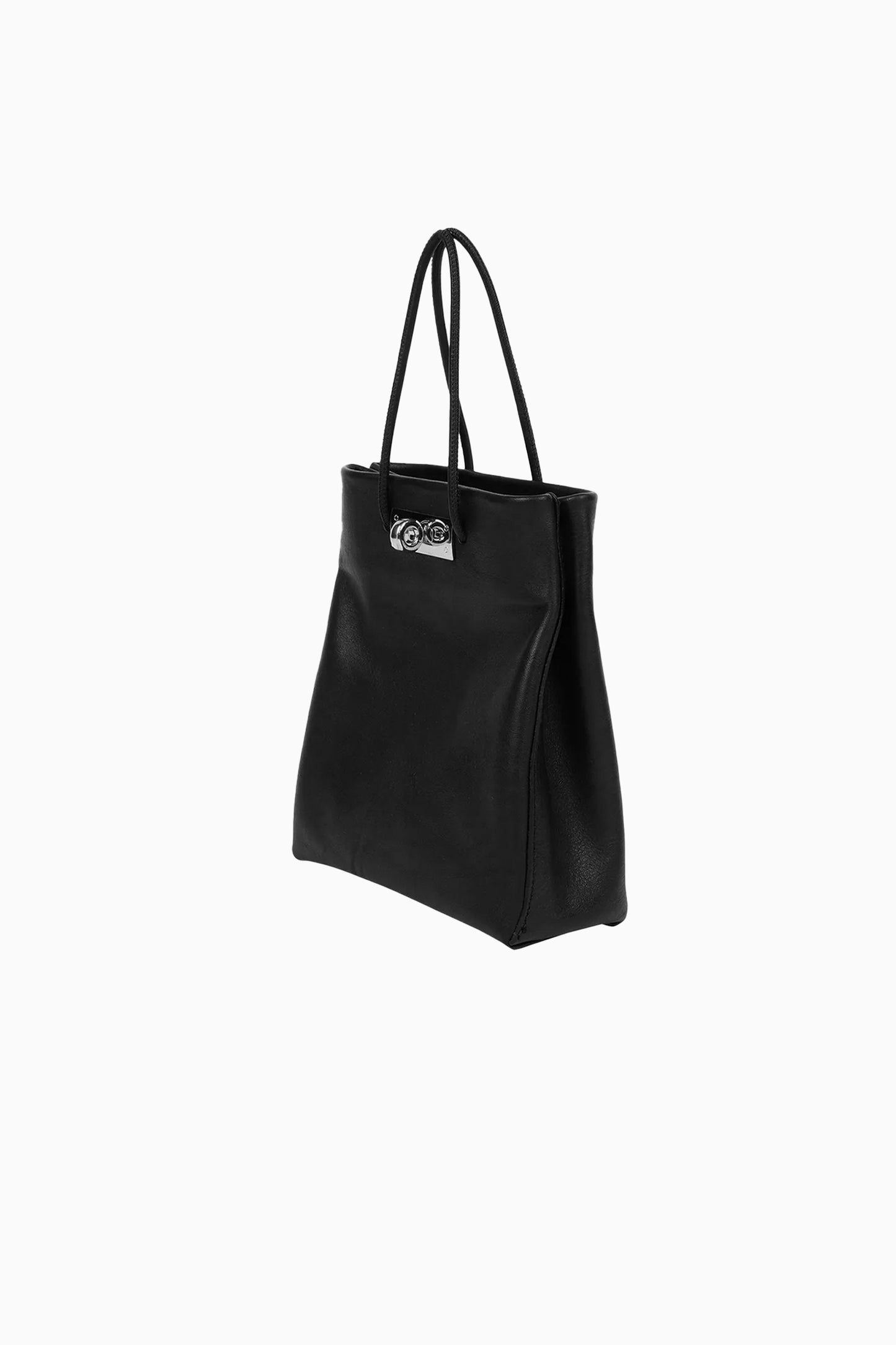 Short Lock Leather Bag