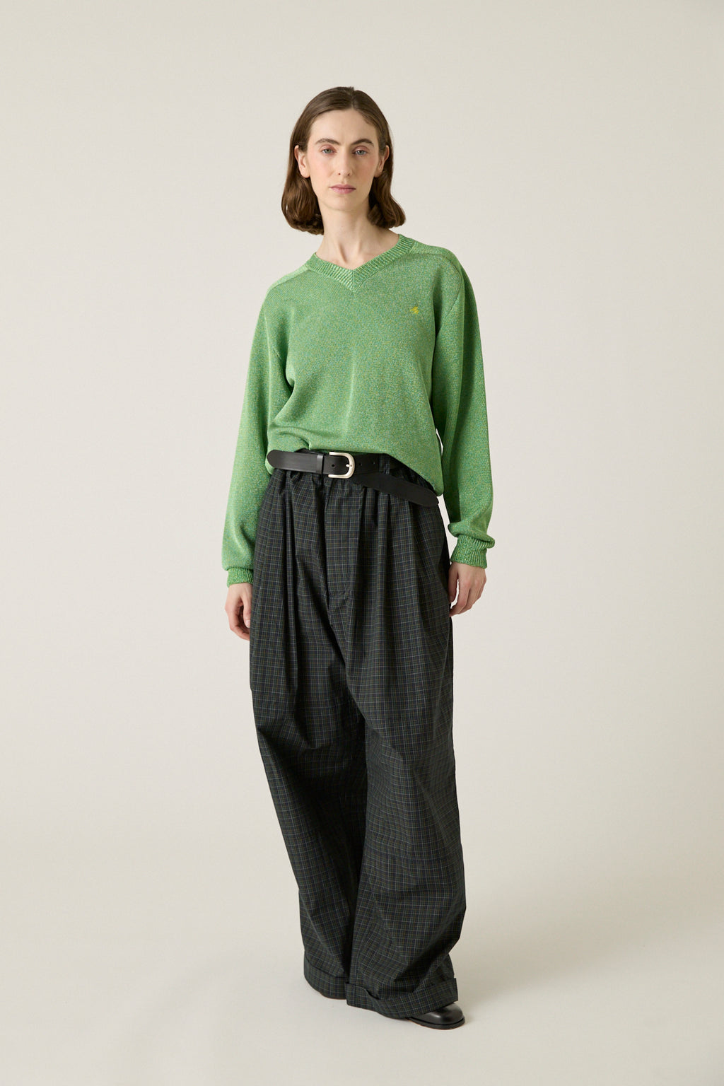 V-Neck Sweater - Green