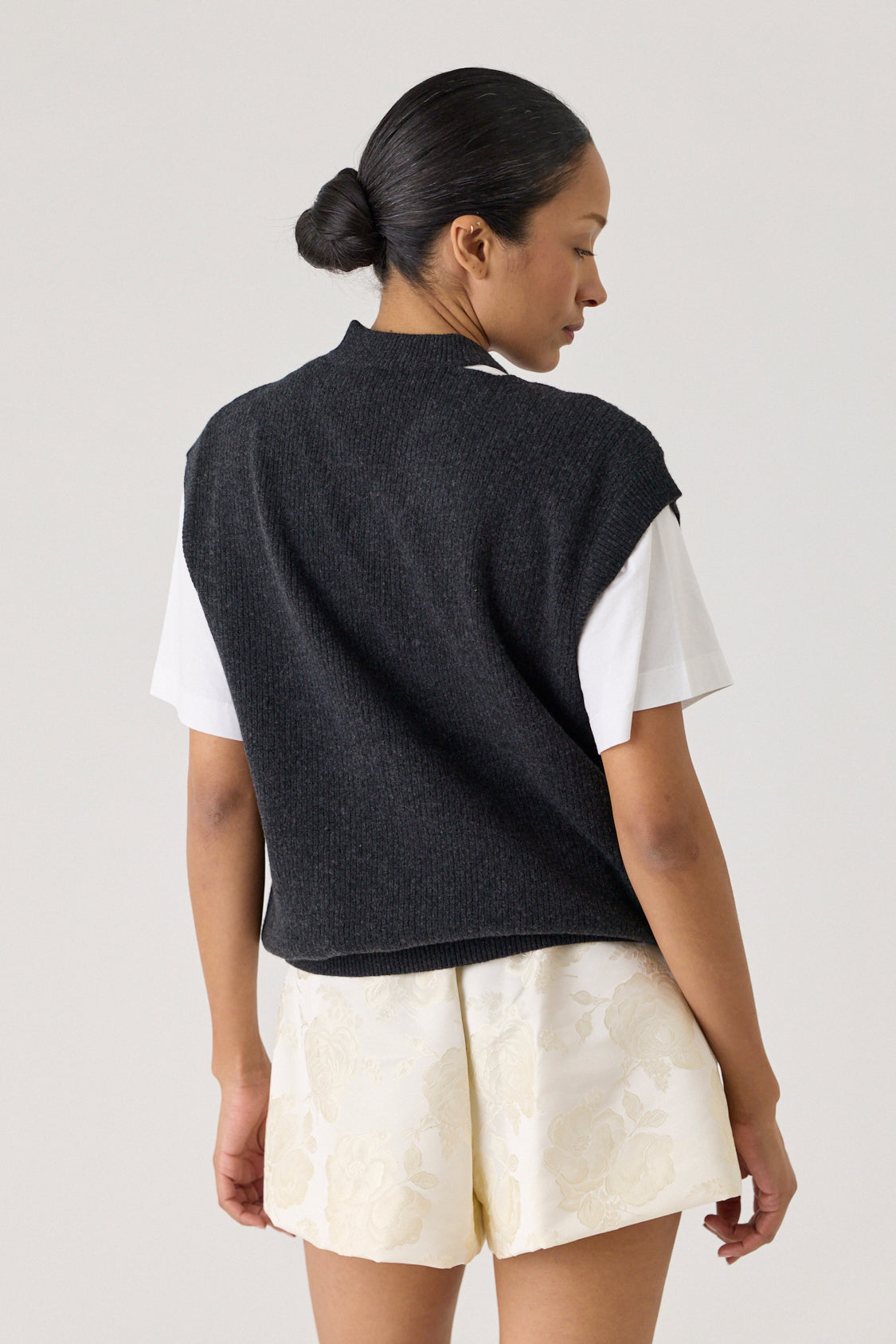Merino Seam Bite Vest with Embellishments