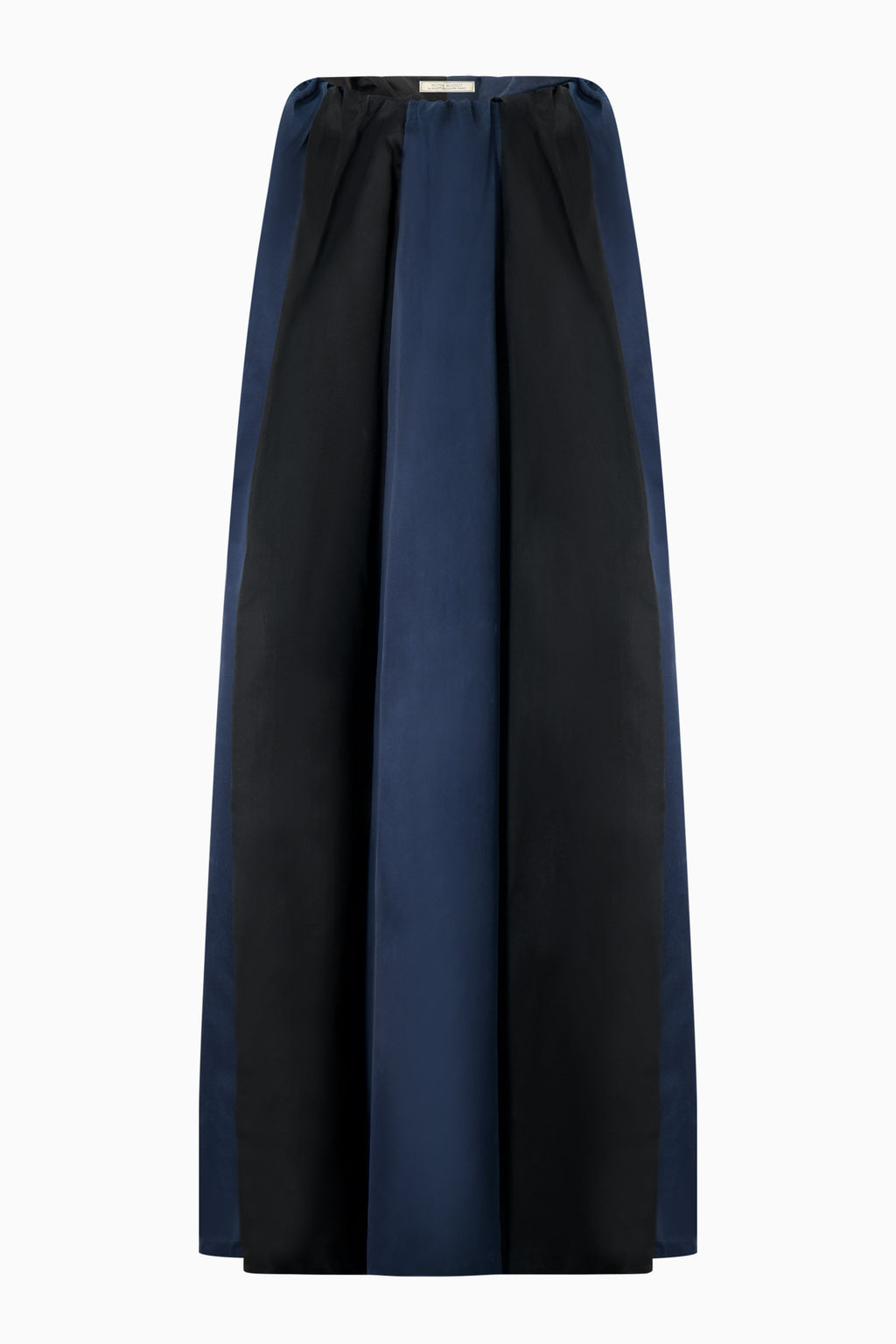 Navy blue pleated skirt on a white background